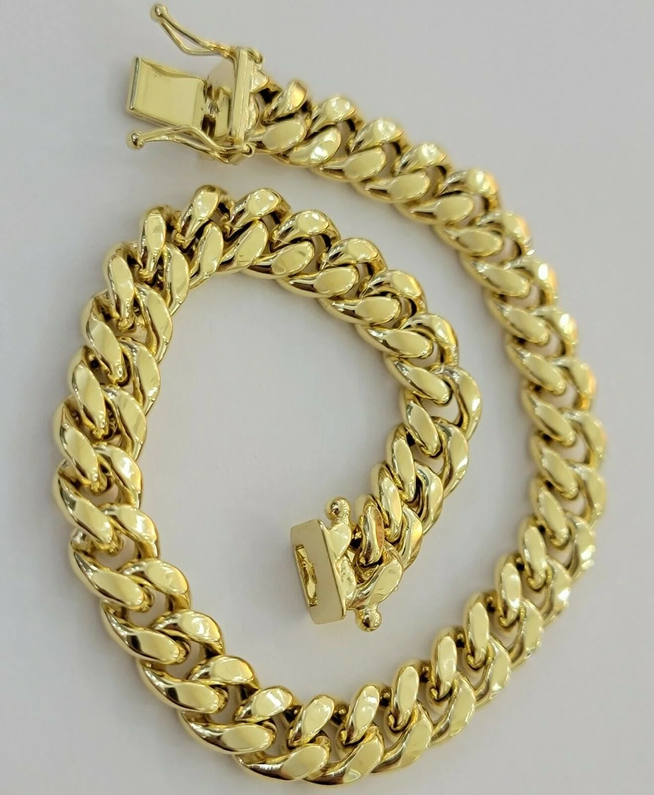 Real Gold Ladies Bracelet Miami Cuban Link 7" 8mm REAL 10kt Yellow Gold Women 10k - Image 5