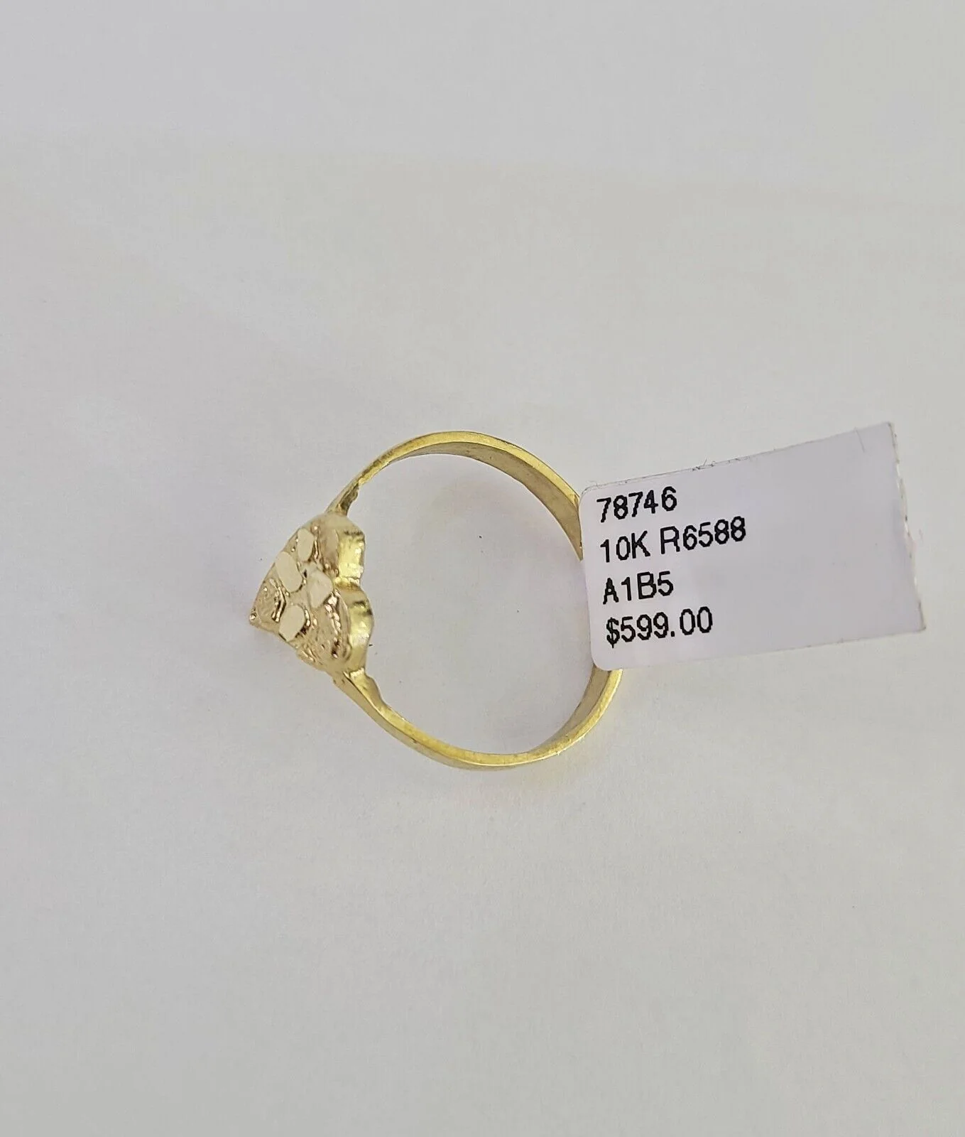 REAL Ring 10k Nugget Heart Ring Yellow Gold Genuine Ladies All Sizes - Image 5