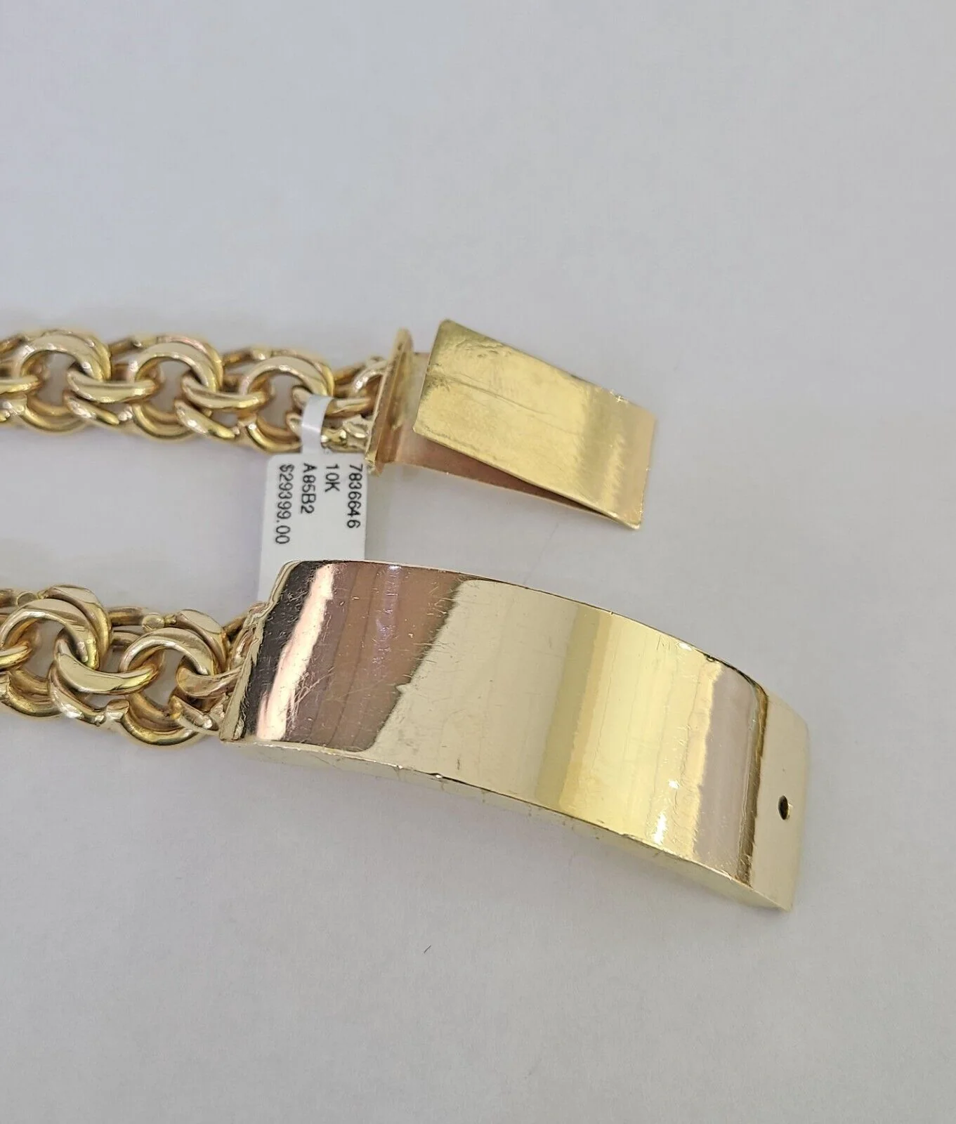 Real Solid 10kt Gold Chino ID Bracelet 14mm 8.5'' Inch Thick Name Plate 10k Mens - Image 2