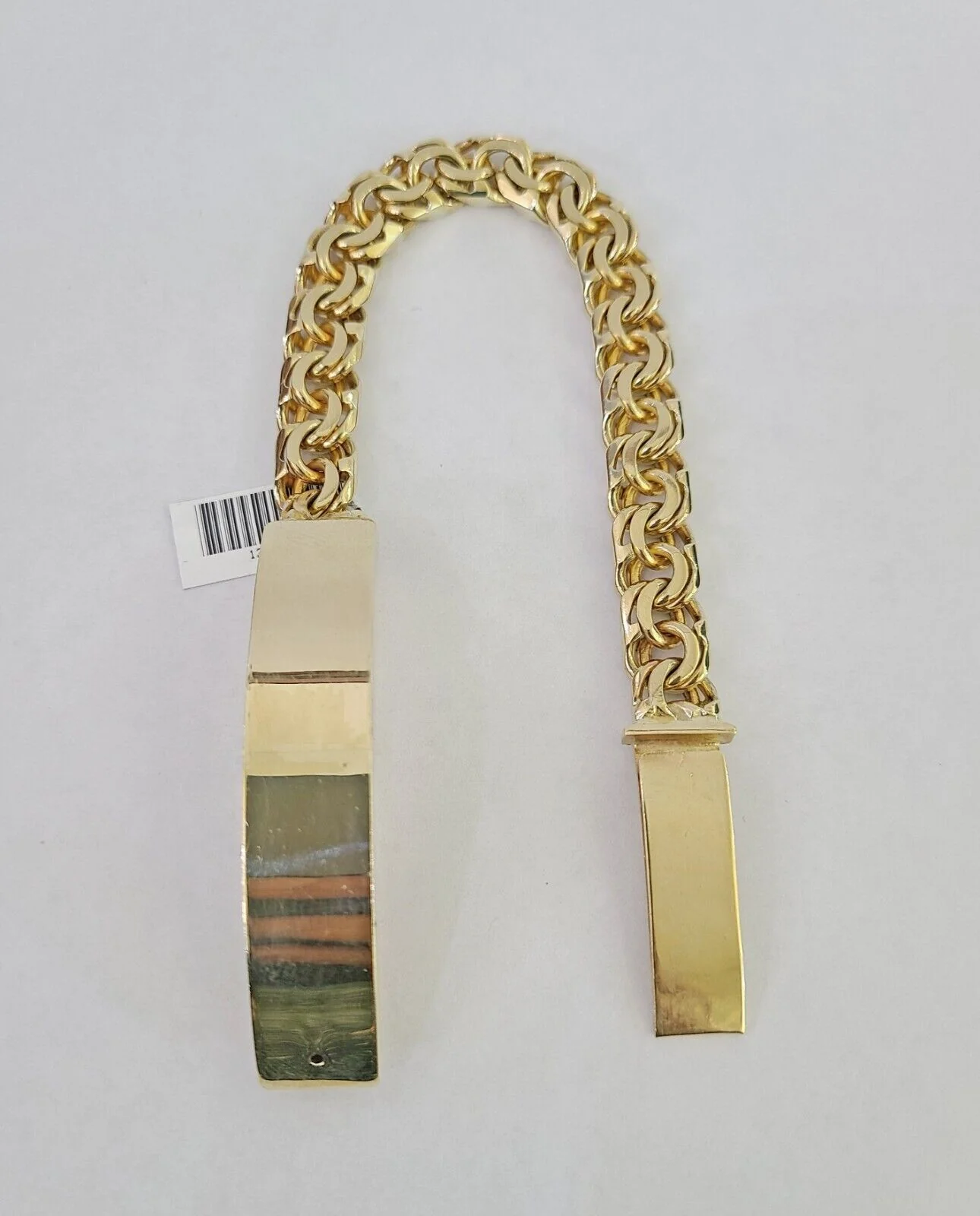 Real Solid 10kt Gold Chino ID Bracelet Name Plate 10mm 8.5'' Inch 10k Mens - Image 2