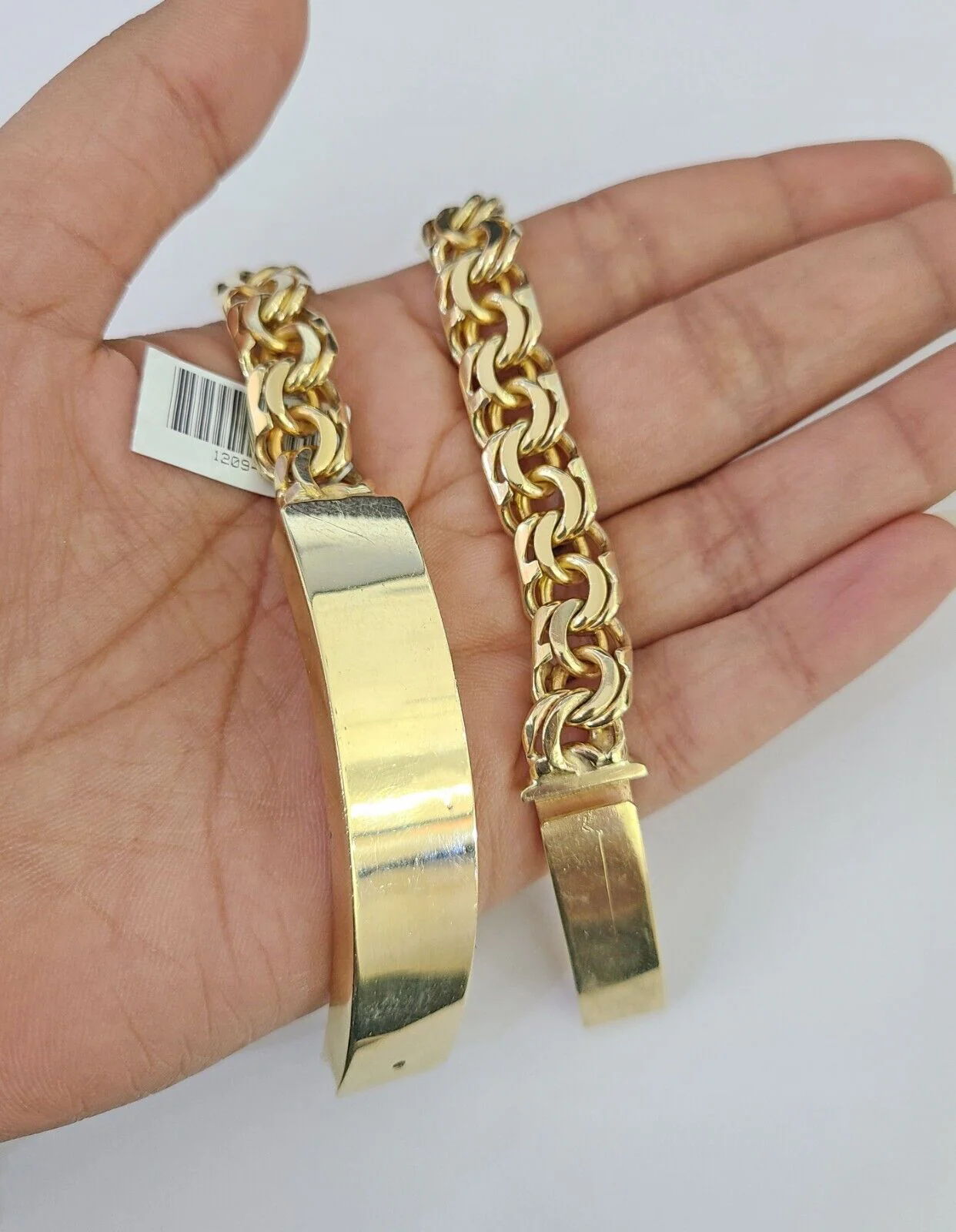 Real Solid 10kt Gold Chino ID Bracelet Name Plate 10mm 8.5'' Inch 10k Mens - Image 4