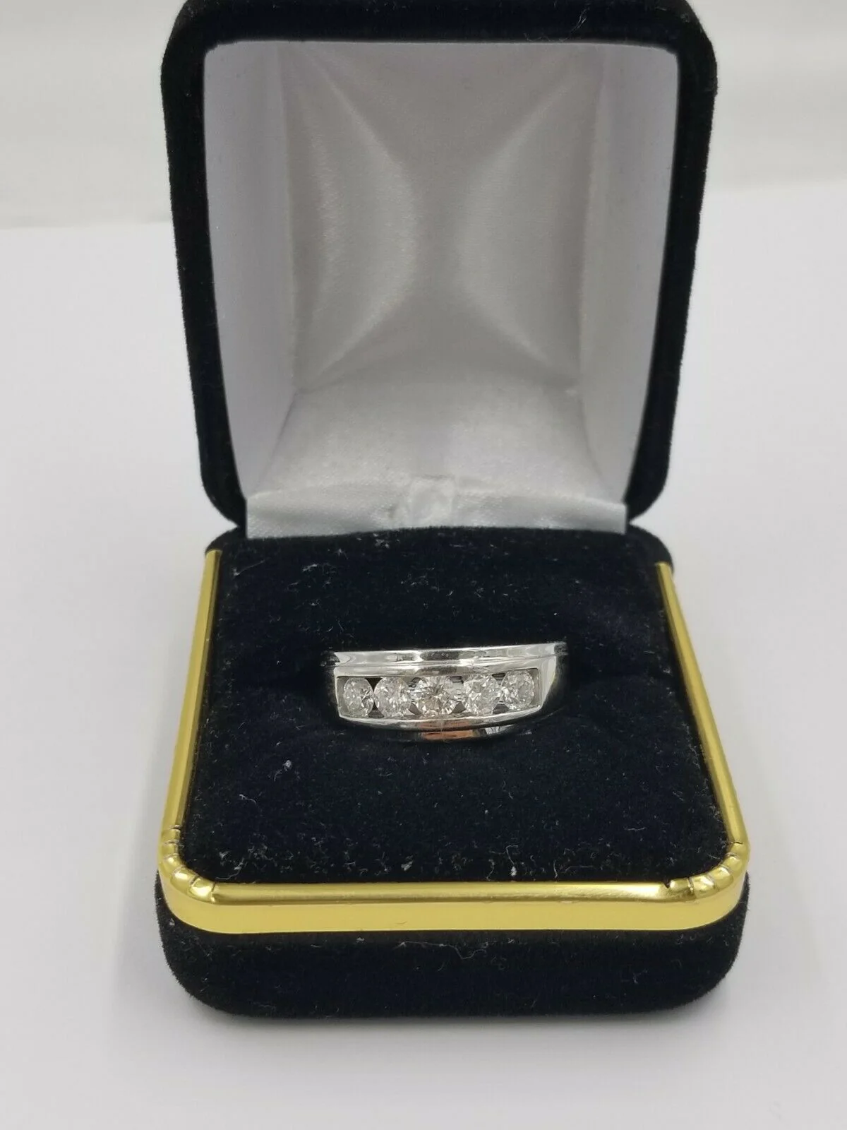 REAL solid 14k Gold Diamond Mens Band Engagement Wedding 1 CT Ring White Yellow Ring Sizes 6,7,8,9,10,11 & 12 - Image 4