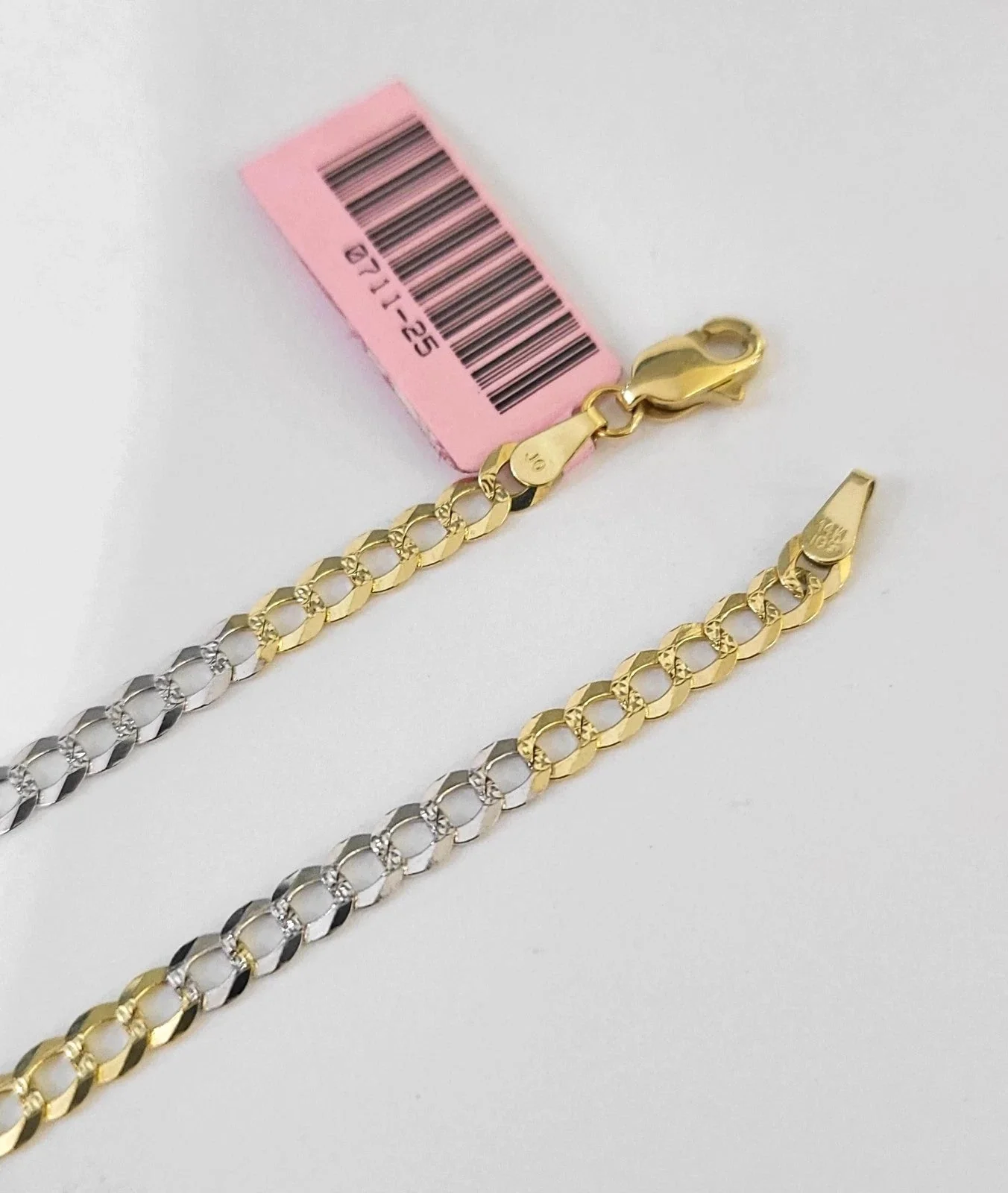 Real Solid 4mm 14k Gold Chain Necklace Tri Color Cuban Curb Link 18-28 Inch - Image 4