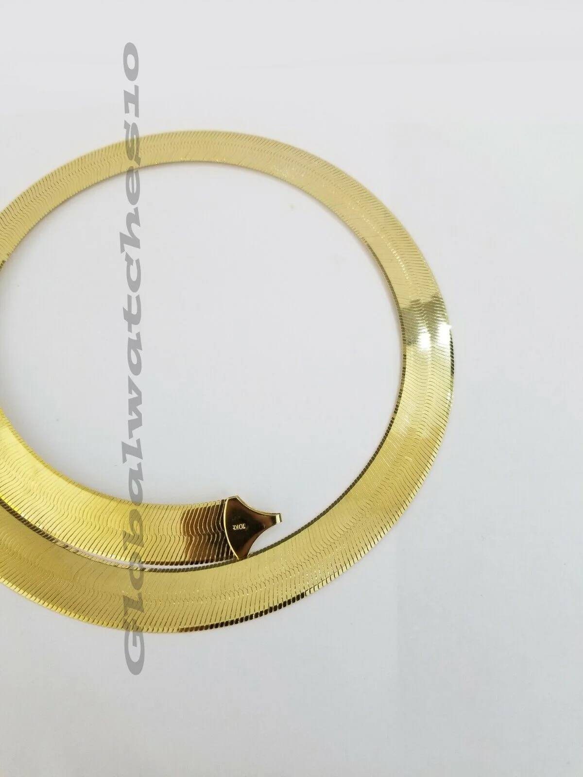 REAL10k 15mm Yellow Gold Herring Bone Chain Necklace 20" Lobster lock Men Women - Image 5
