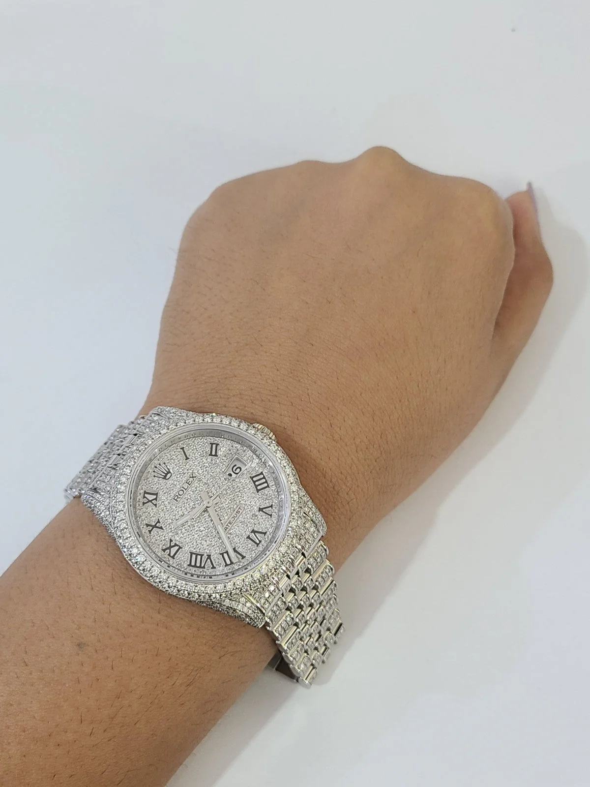 ROLEX Datejust Natural Diamond Iced Out 36mm Watch - Image 7