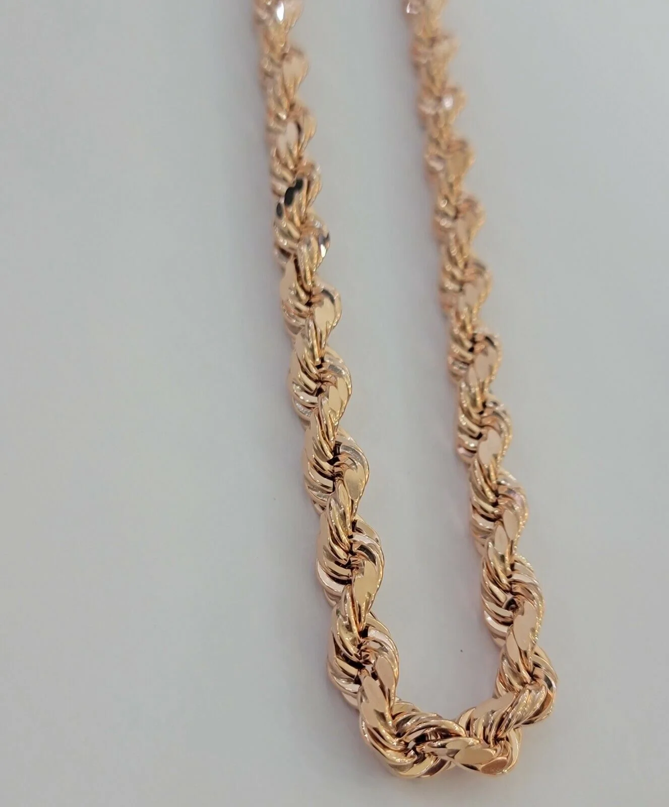 Rope Chain Necklace Real 10k Rose Gold 7mm 20"-26" Inch Diamond Cuts HEAVY SOLID - Image 10