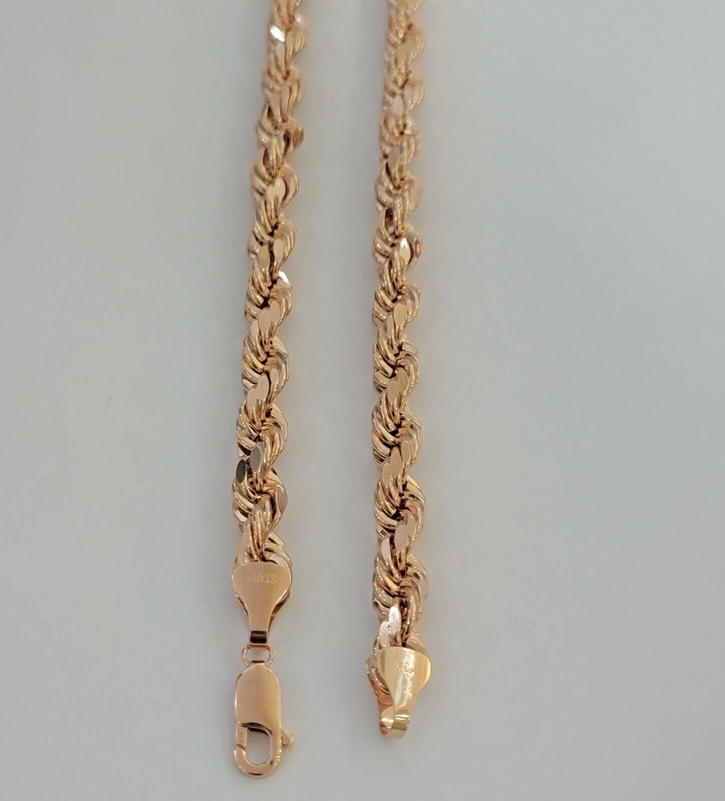 Rope Chain Necklace Real 10k Rose Gold 7mm 20"-26" Inch Diamond Cuts HEAVY SOLID - Image 5