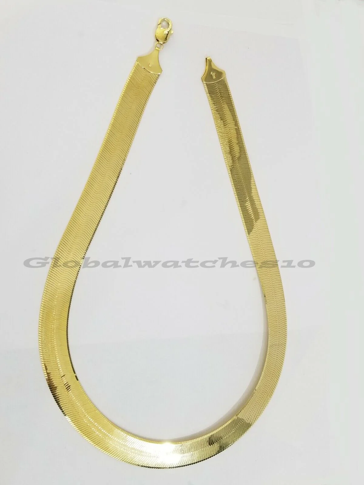 Solid 10K Gold 5mm-15mm Herringbone Necklace Bracelet 16-24" Chain Yellow Gold - Image 3