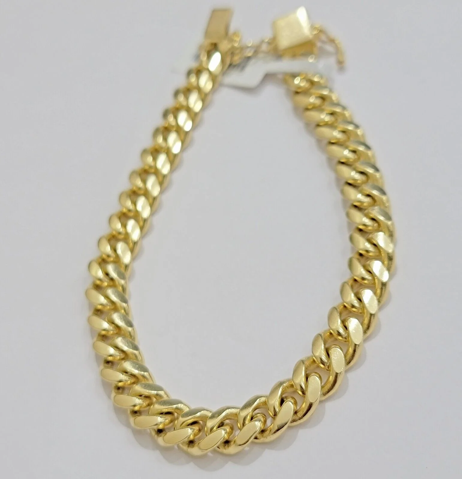 Solid 10k Gold Bracelet Cuban Link 8mm 7.5" Miami Cuben REAL 10k Yellow Gold Men - Image 4