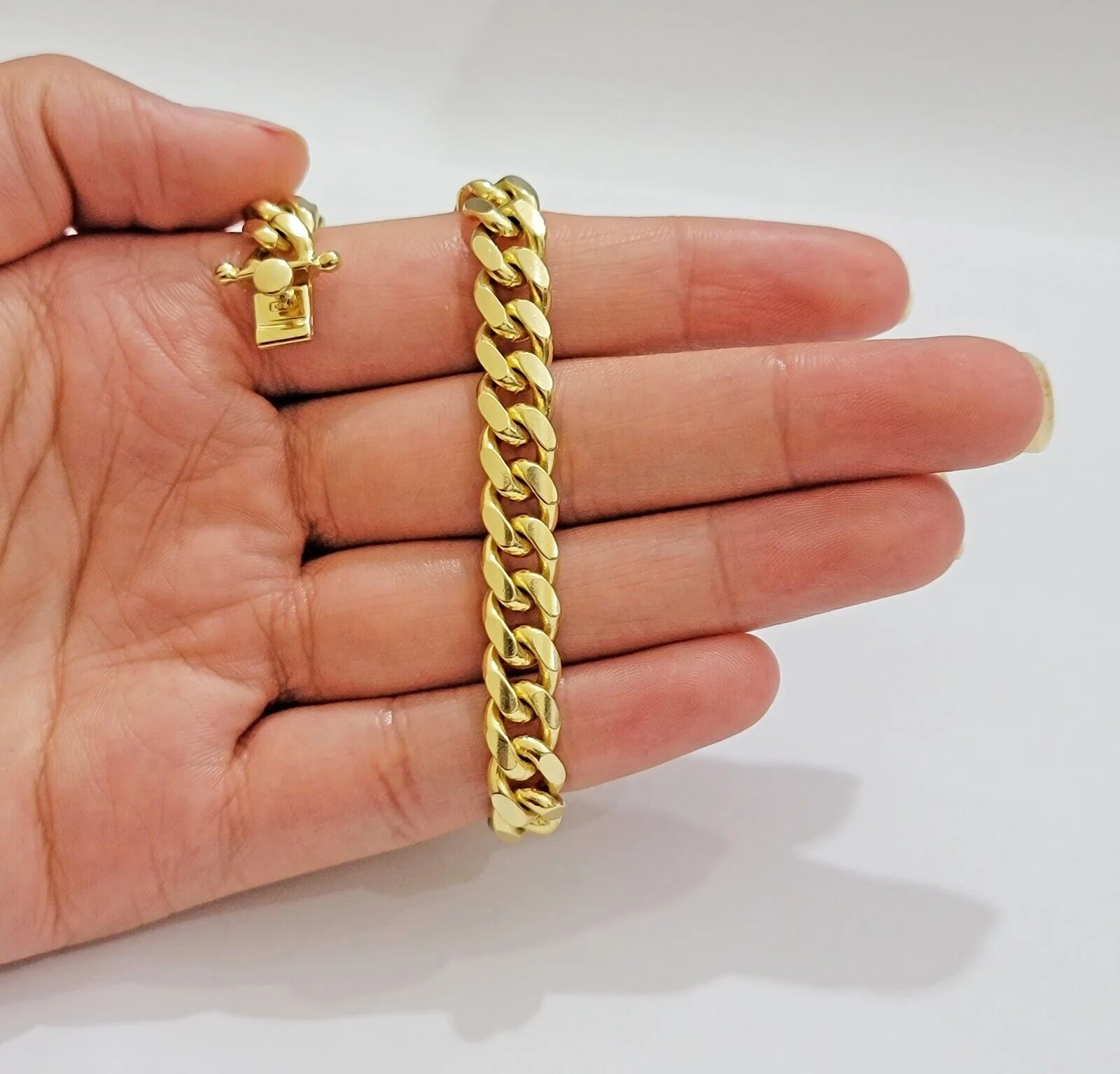 Solid 10k Gold Bracelet Cuban Link 8mm 7.5" Miami Cuben REAL 10k Yellow Gold Men - Image 2