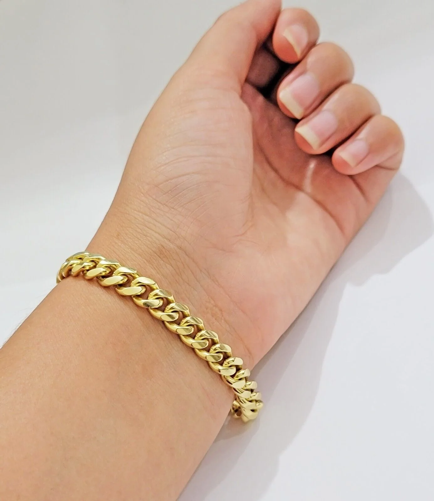Solid 10k Gold Bracelet Cuban Link 8mm 7.5" Miami Cuben REAL 10k Yellow Gold Men - Image 5