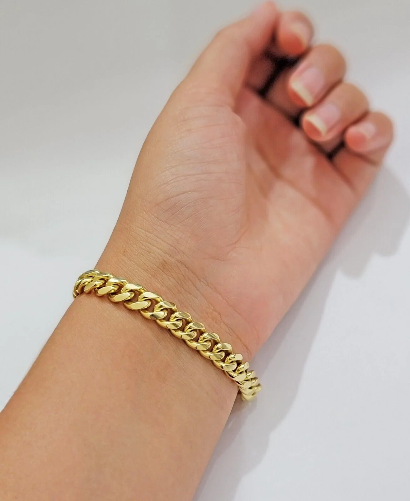 Solid 10k Gold Bracelet Cuban Link 8mm 7.5" Miami Cuben REAL 10k Yellow Gold Men - Image 7