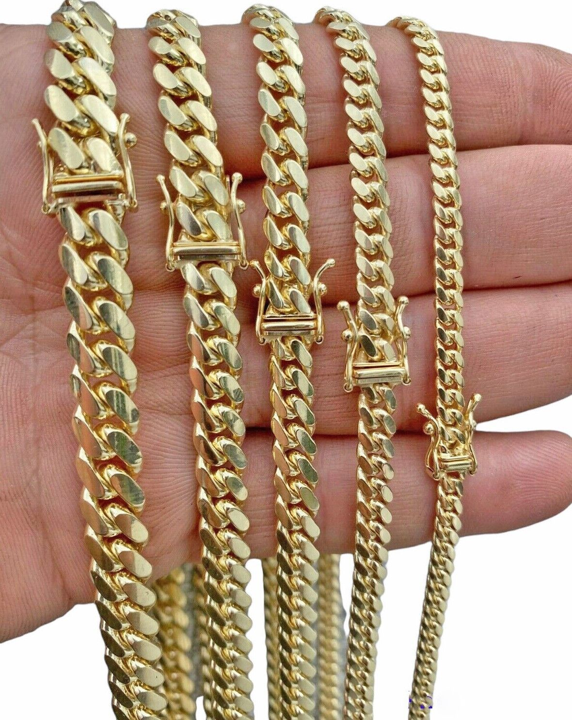 Solid 10k Gold Chain Miami Cuban Link Necklace 5-8mm 18-30" 10kt Men, Women REAL - Image 12