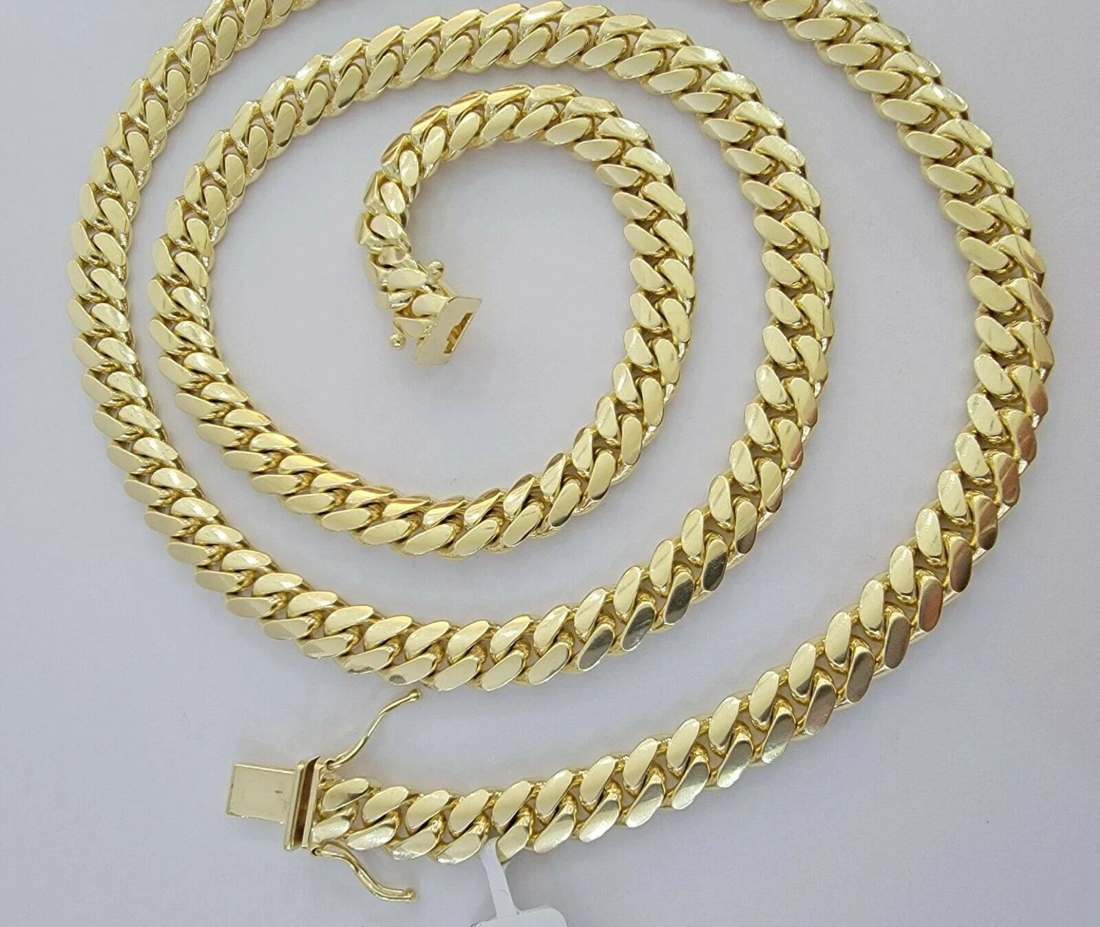 Solid 10k Gold Chain Miami Cuban Link Necklace 7mm 22"10kt Yellow Gold Mens REAL - Image 6