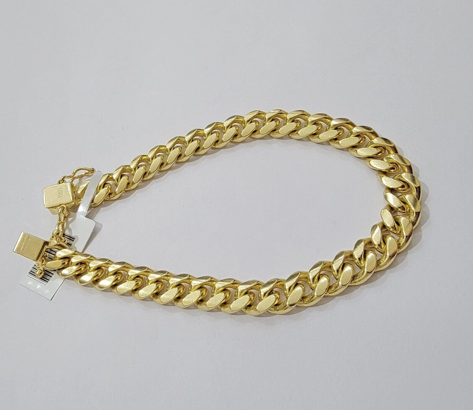 Solid 10k Gold Cuban Link Bracelet 8mm 7" Miami Cuben REAL 10kt Yellow Gold Mens - Image 4