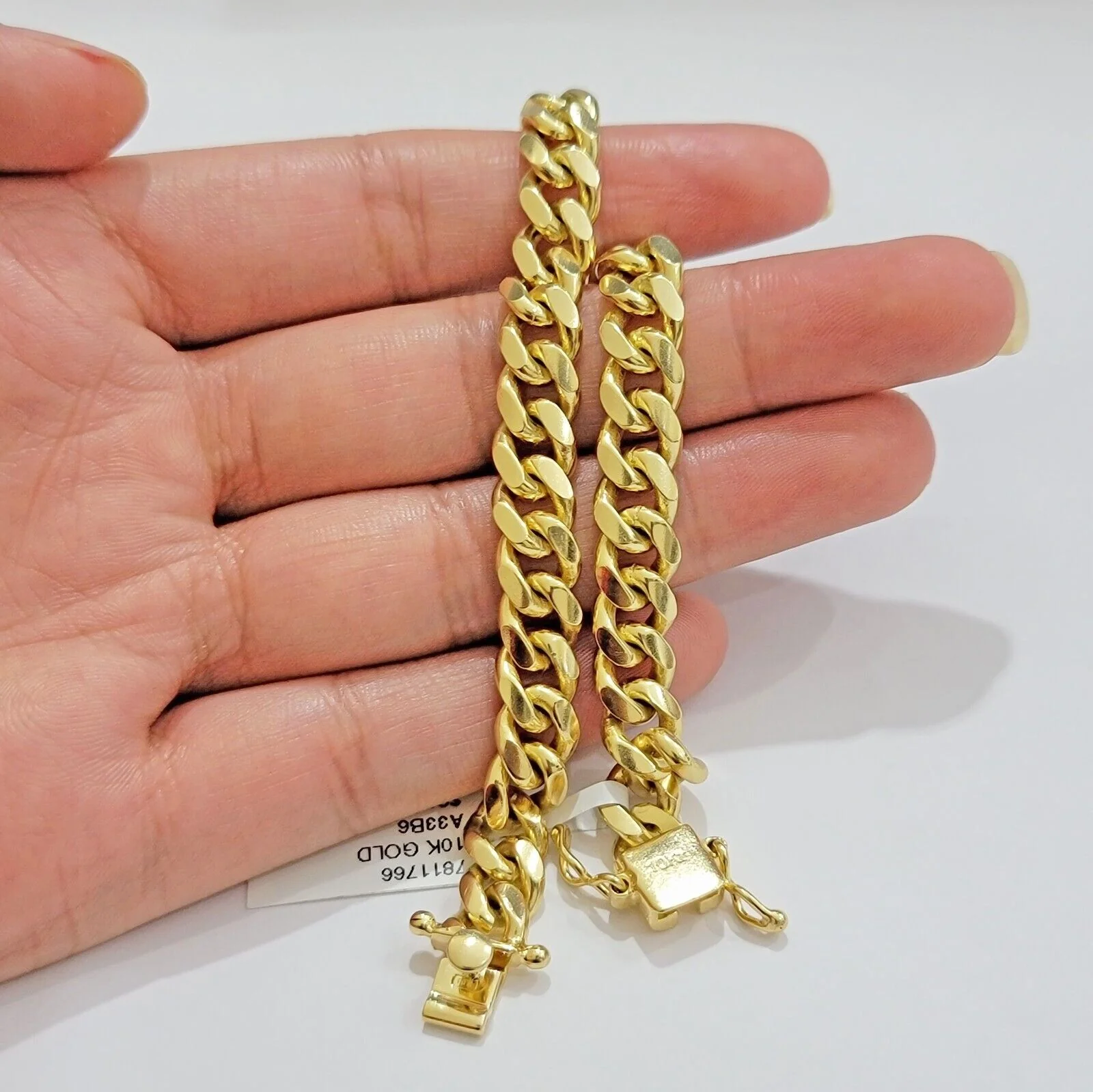 Solid 10k Gold Cuban Link Bracelet 8mm 7" Miami Cuben REAL 10kt Yellow Gold Mens - Image 9