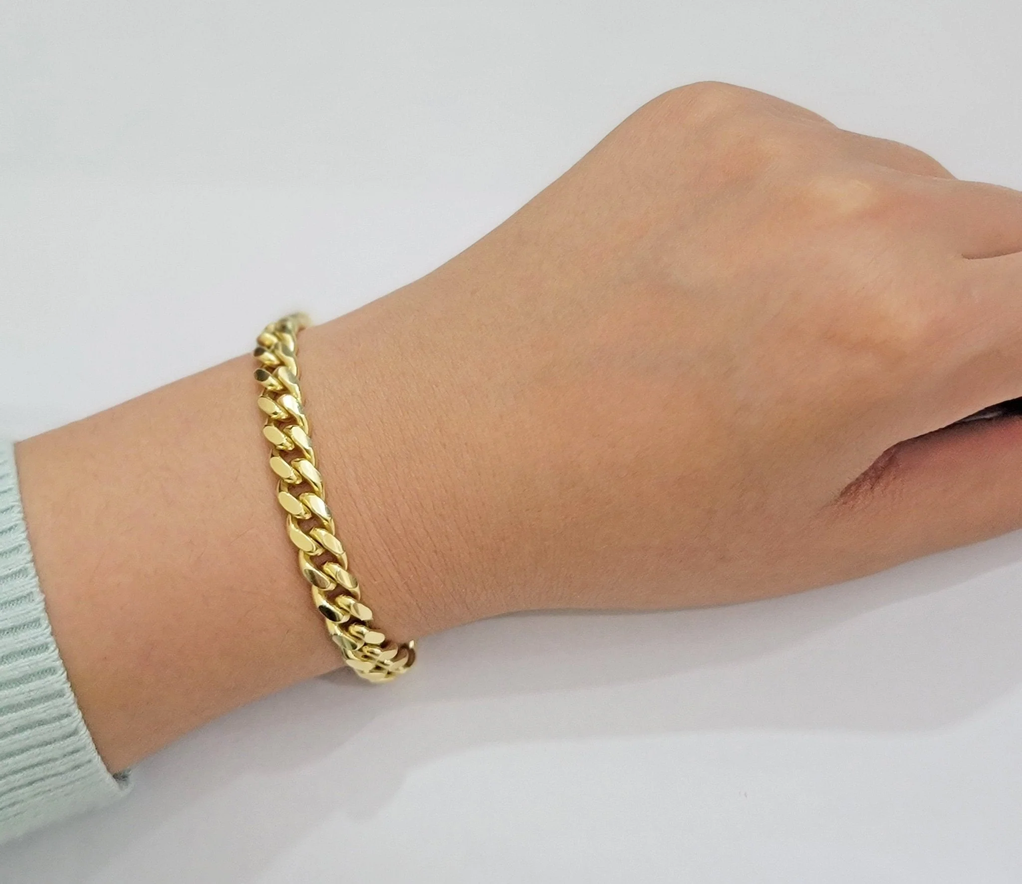 Solid 10k Gold Miami Cuban Link Bracelet 7MM 7.5" 8" 8.5" 9" REAL 10kt Gold Mens - Image 3