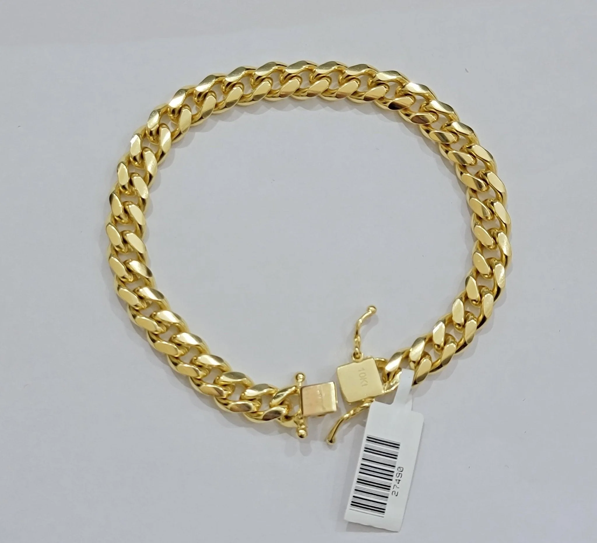 Solid 10k Gold Miami Cuban Link Bracelet 7MM 7.5" 8" 8.5" 9" REAL 10kt Gold Mens - Image 4
