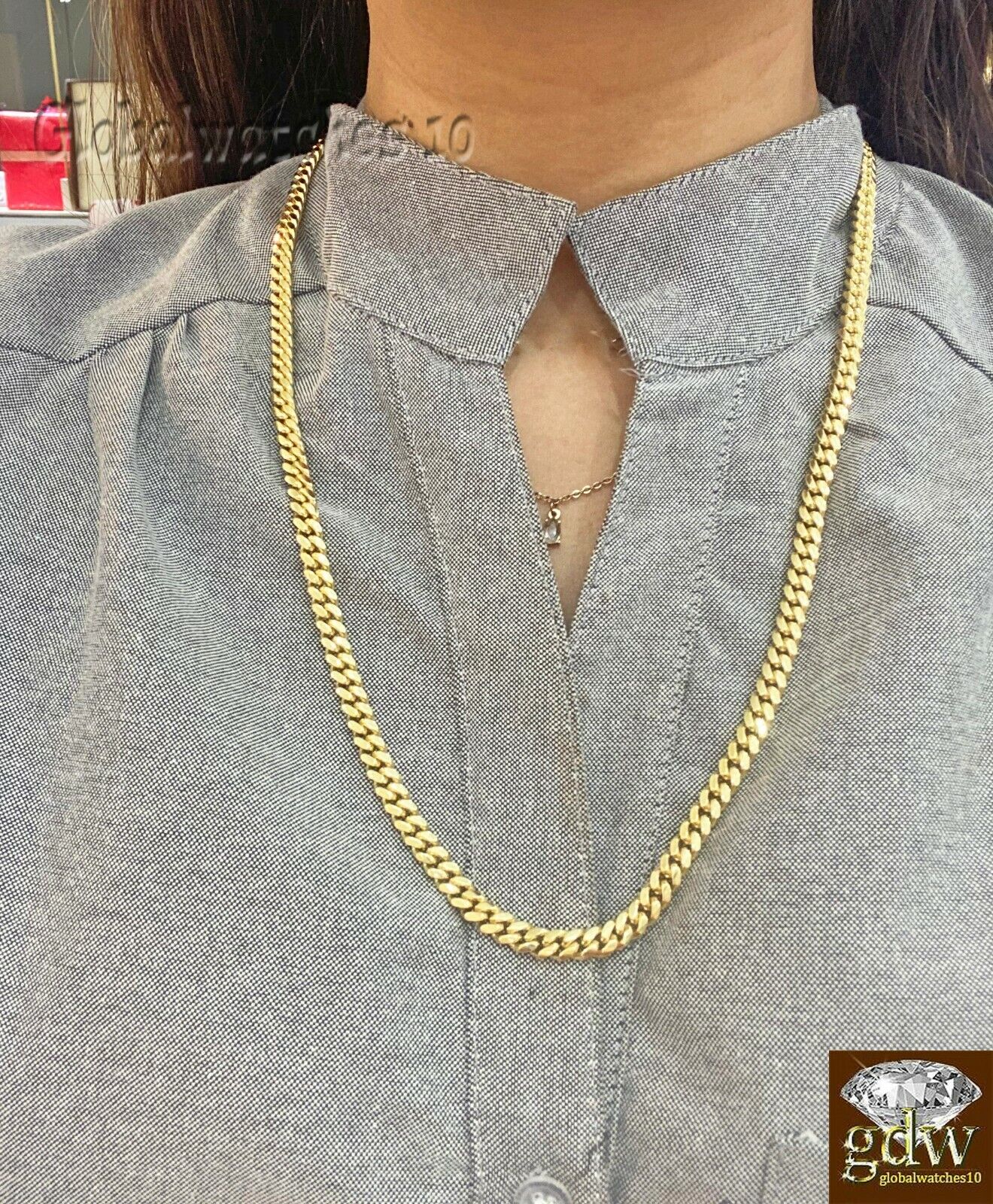 Solid 10k Gold Miami Cuban Link Chain Necklace & Bracelet Set Box Lock Men Heavy - Image 7