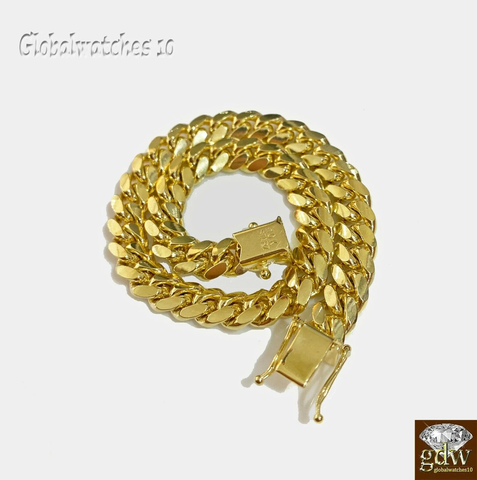 Solid 10k Gold Miami Cuban Link Chain Necklace & Bracelet Set Box Lock Men Heavy - Image 8