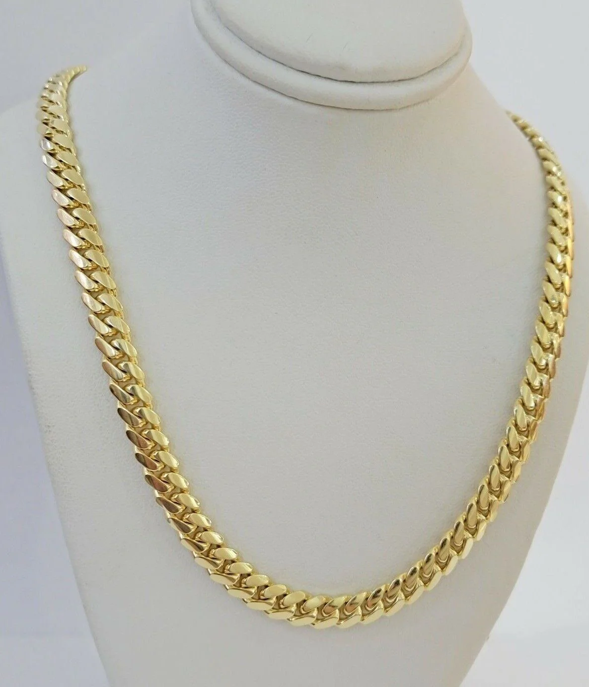 Solid 10k Gold Miami Cuban Link Necklace 20" 7mm Chain REAL 10 KT Men Women