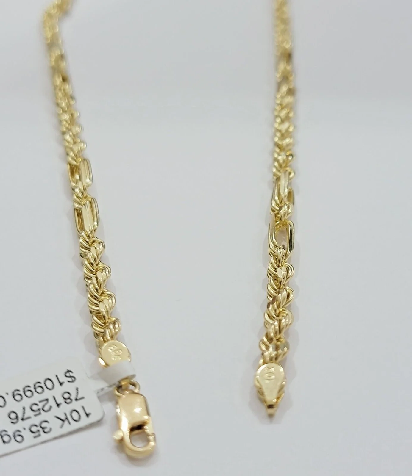 Solid 10k Gold Milano Rope Chain Necklace 20" 4.5mm Men's 10kt Yellow Gold, REAL - Image 4