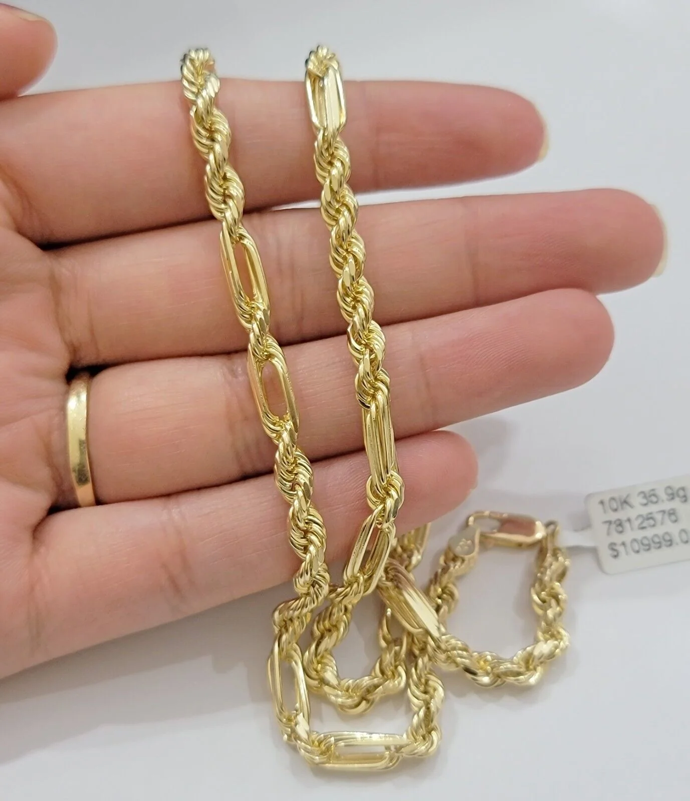 Solid 10k Gold Milano Rope Chain Necklace 20" 4.5mm Men's 10kt Yellow Gold, REAL - Image 5