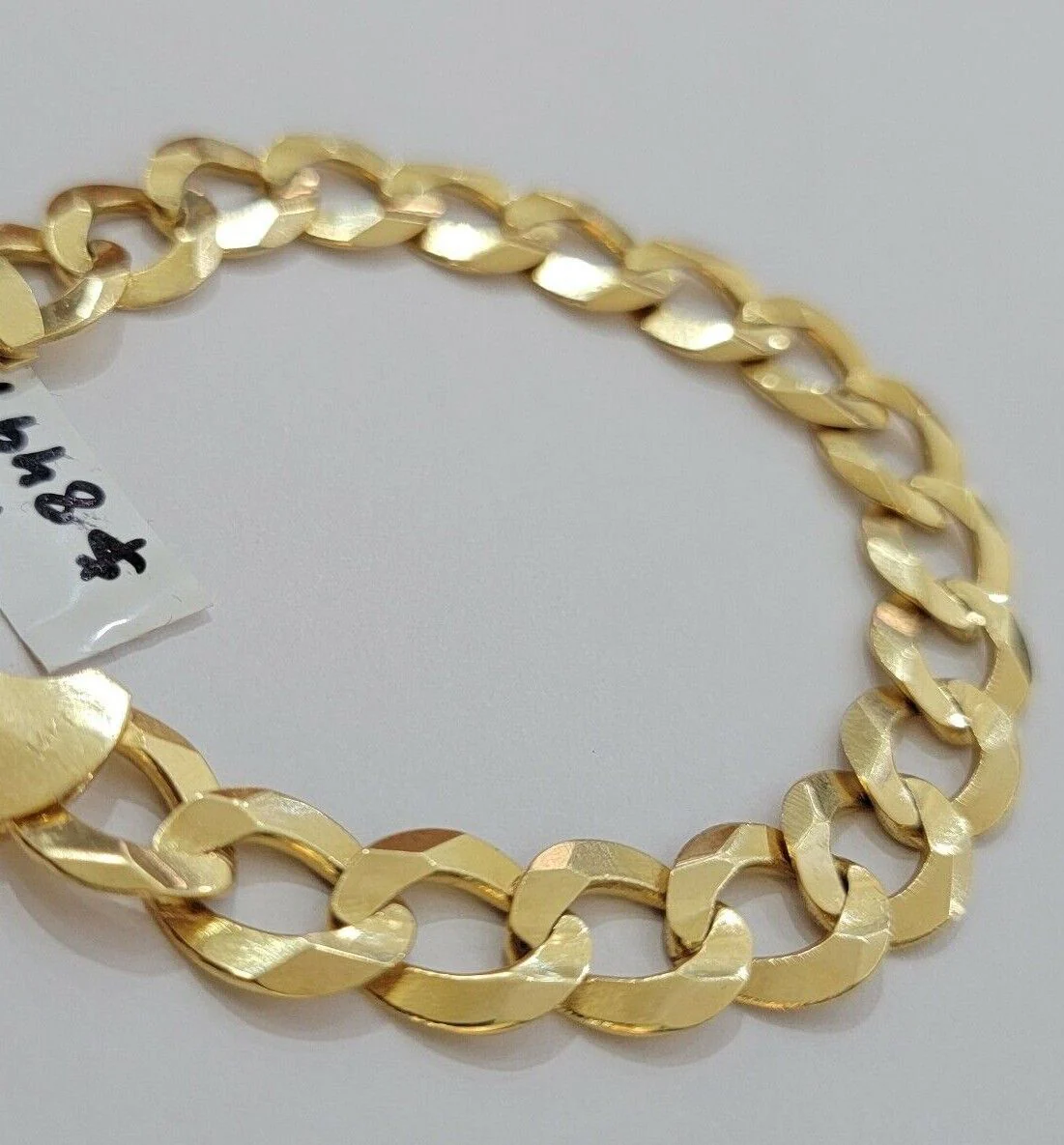 Solid 10k Yellow Gold Cuban Curb link Bracelet 9" 13mm Real 10kt Real Gold Sale - Image 6