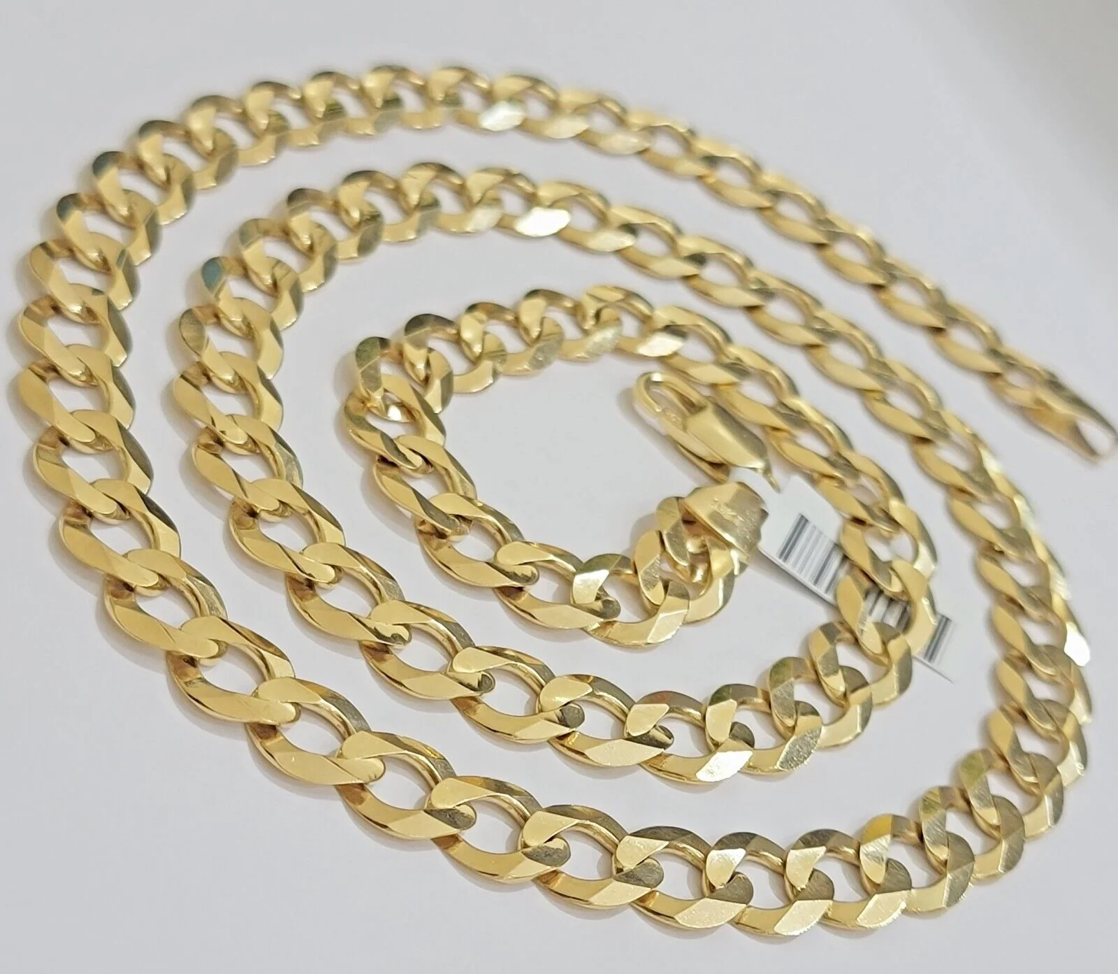 Solid 10K Yellow Gold Cuban Curb Link Chain Necklace 9mm 22 Inch Mens, Real 10kt - Image 6