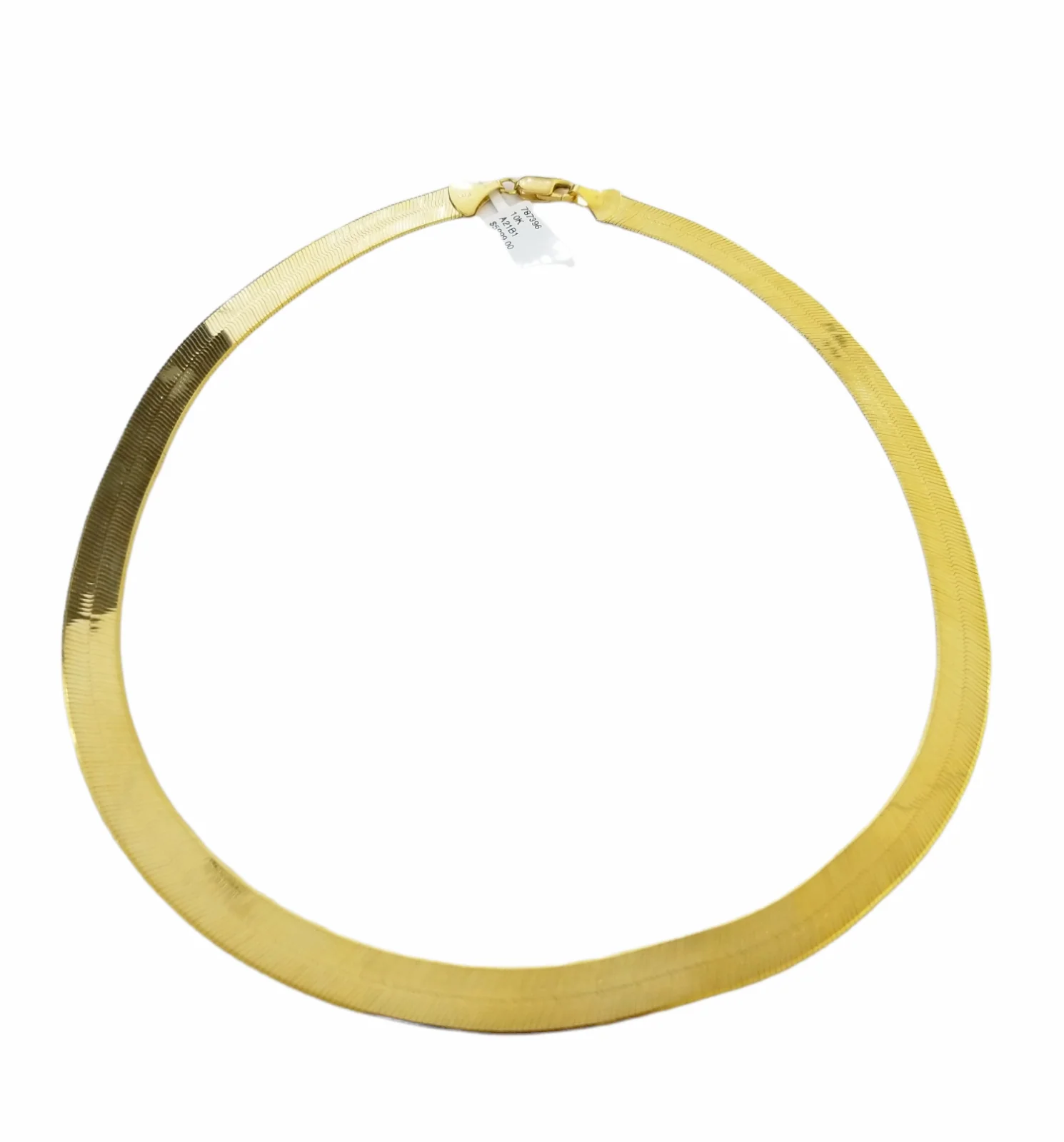 Solid 10k Yellow Gold Herring Bone Chain Necklace 9mm 20" Inch Lobster lock REAL - Image 5
