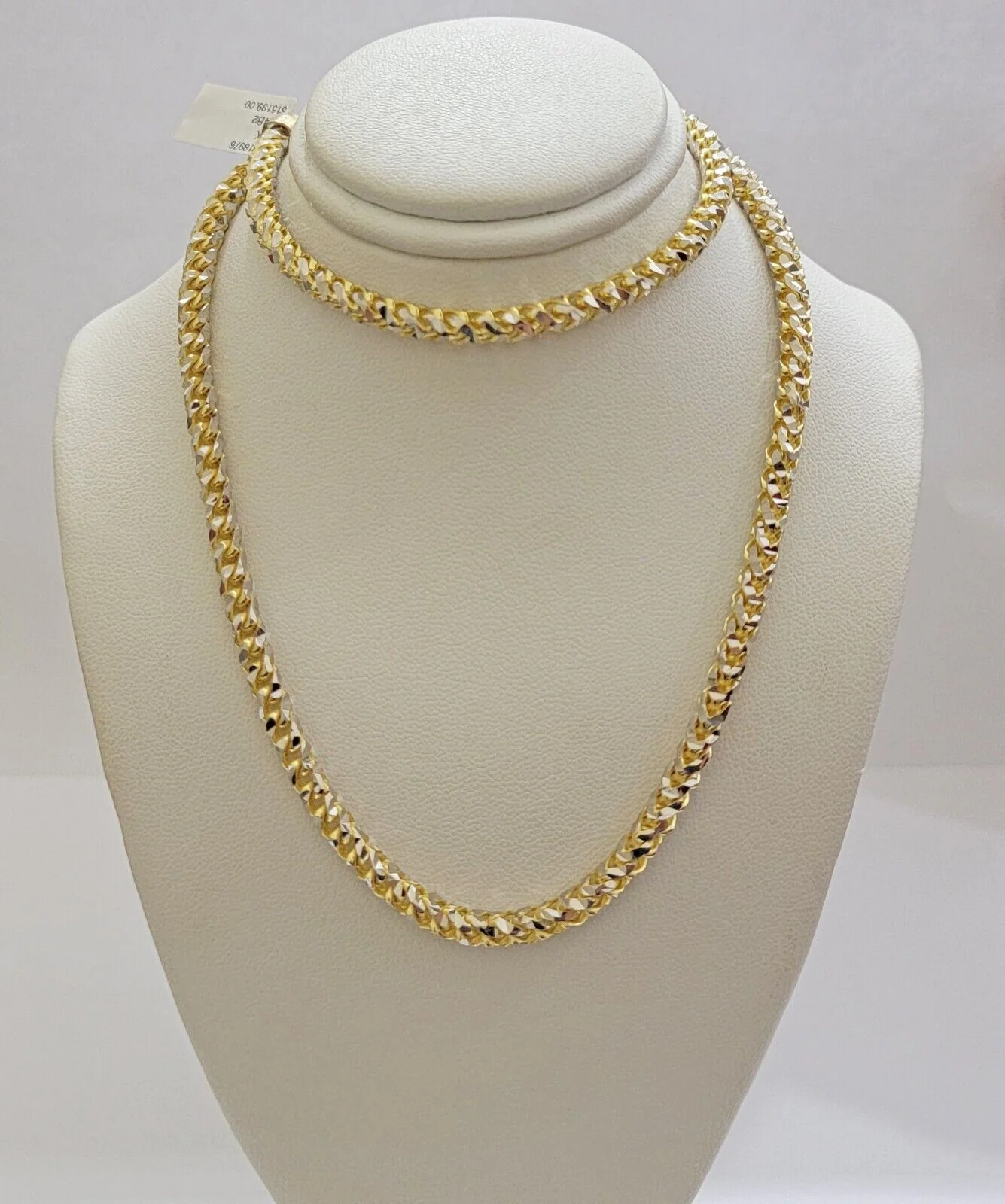 Solid 10k Yellow Gold Palm Box Chain Necklace Diamond cuts 4mm 26" Real 10KT - Image 8