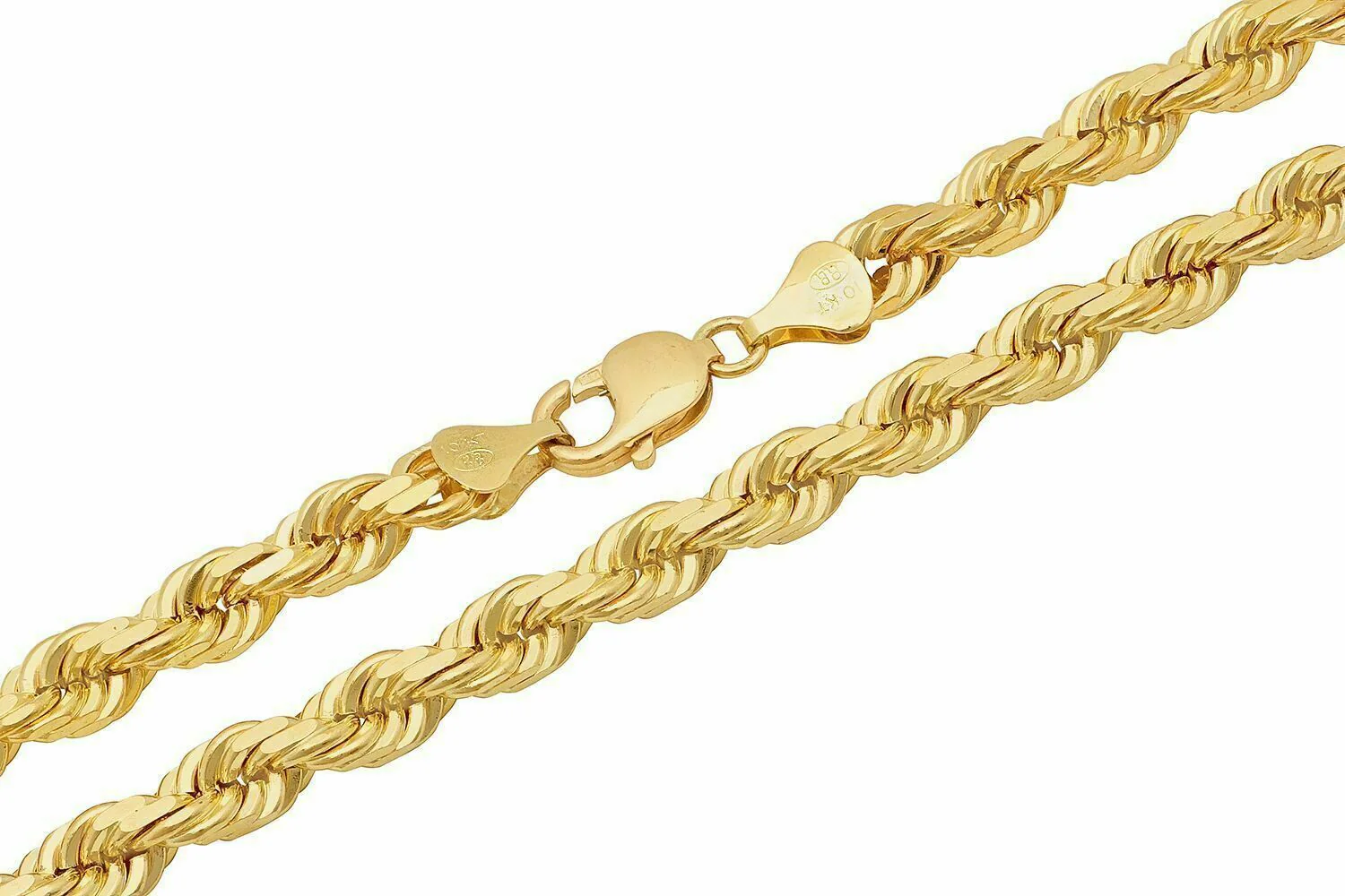 Solid 10k Yellow Gold Rope Chain 1mm-10mm Diamond Cut Pendant Necklace16"-30" - Image 10