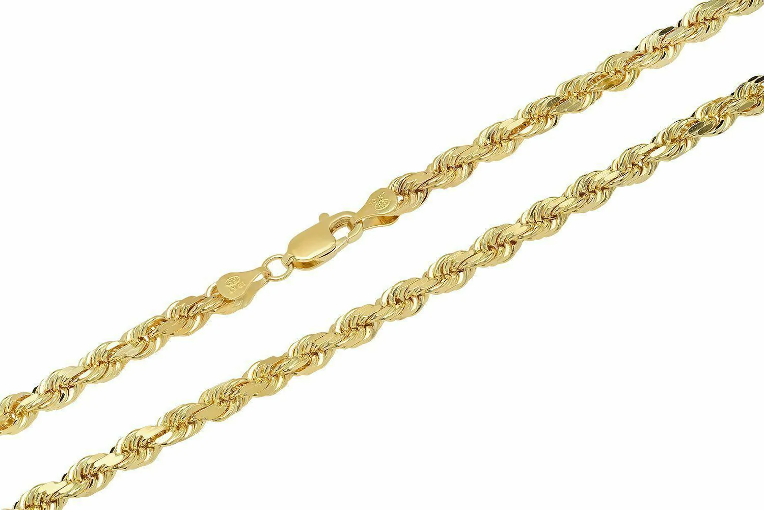 Solid 10k Yellow Gold Rope Chain 1mm-10mm Diamond Cut Pendant Necklace16"-30" - Image 17