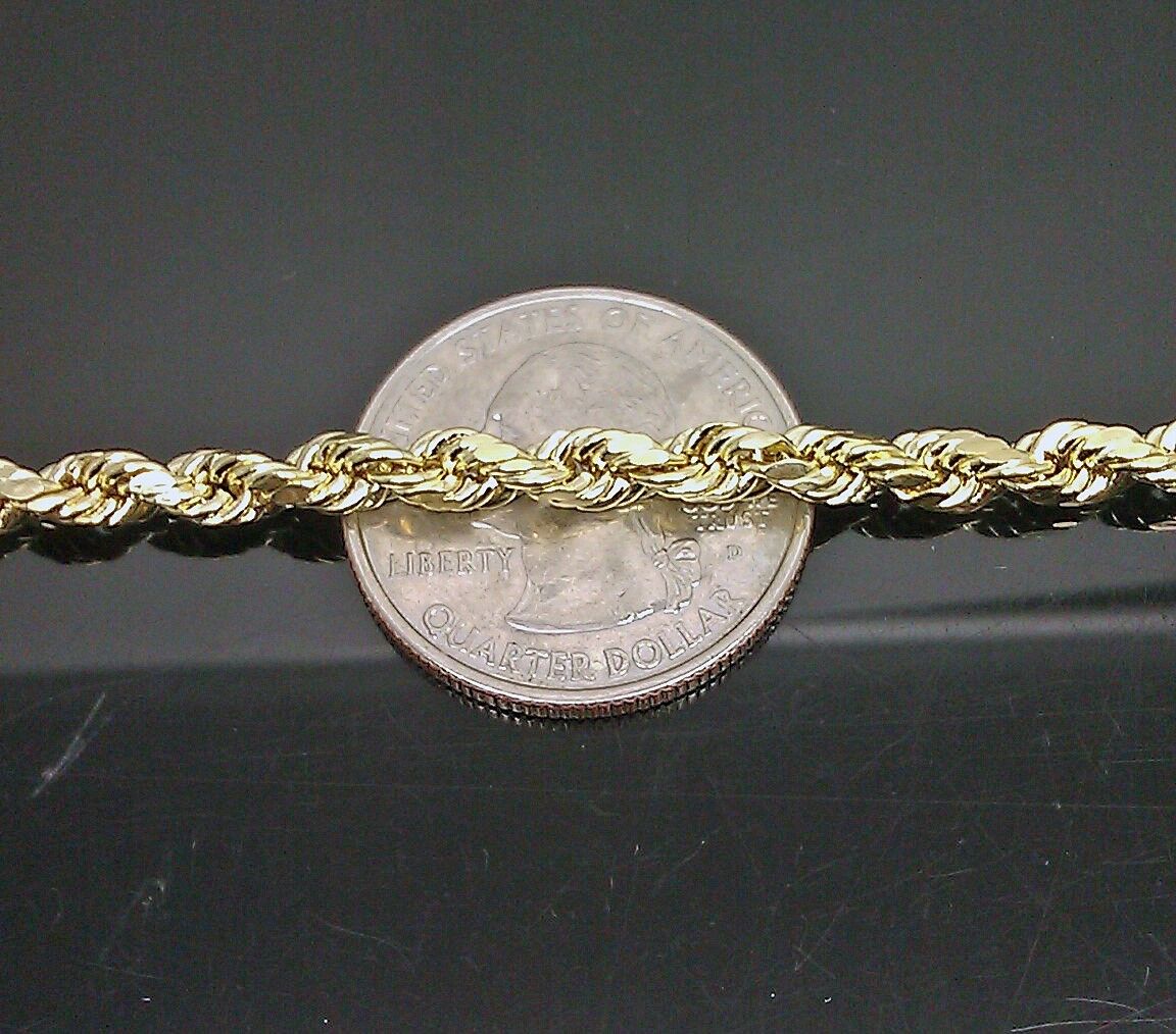 SOLID 10k Yellow Gold Rope Chain Diamond Cut 4mm 18" Ladies Brand new Chain Real - Image 8