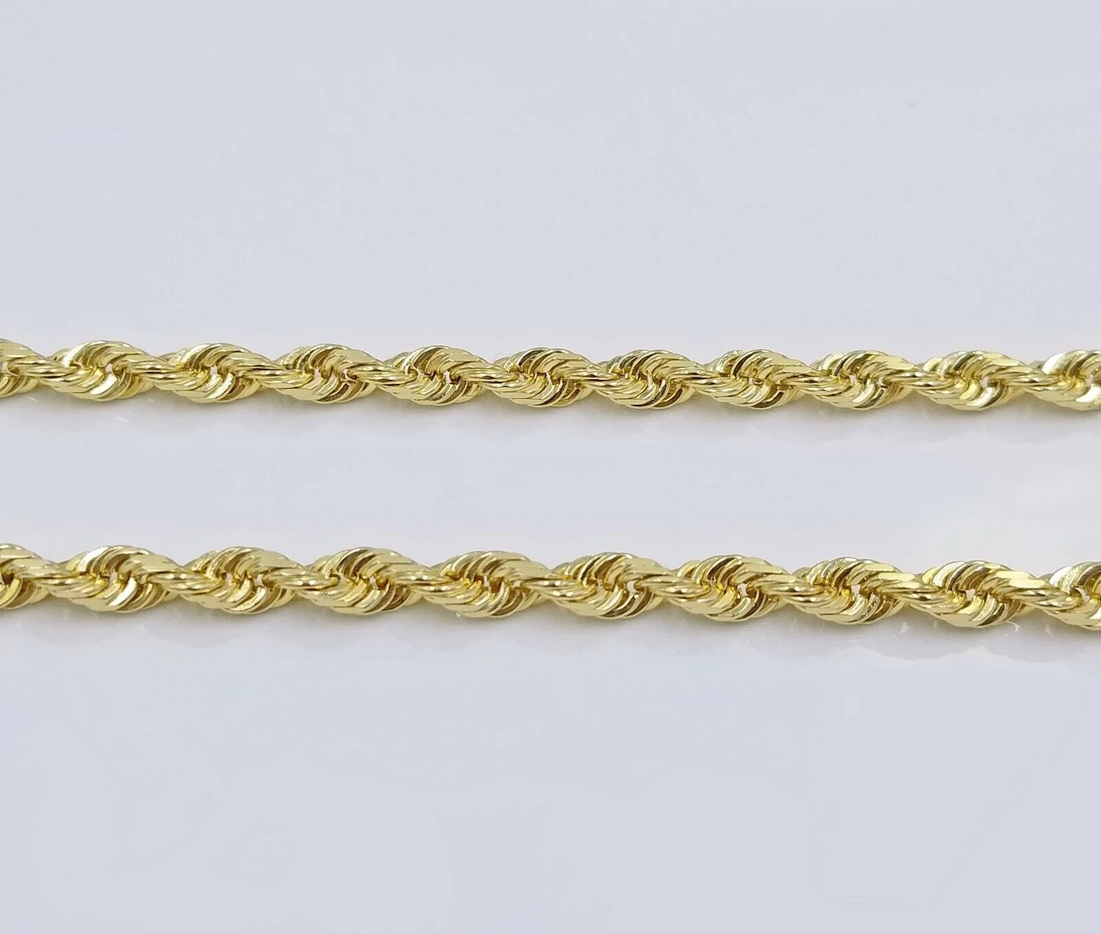 Solid 10k Yellow Gold Rope Chain Necklace 24" inch 3.5 mm Diamond cuts Real 10kt - Image 10