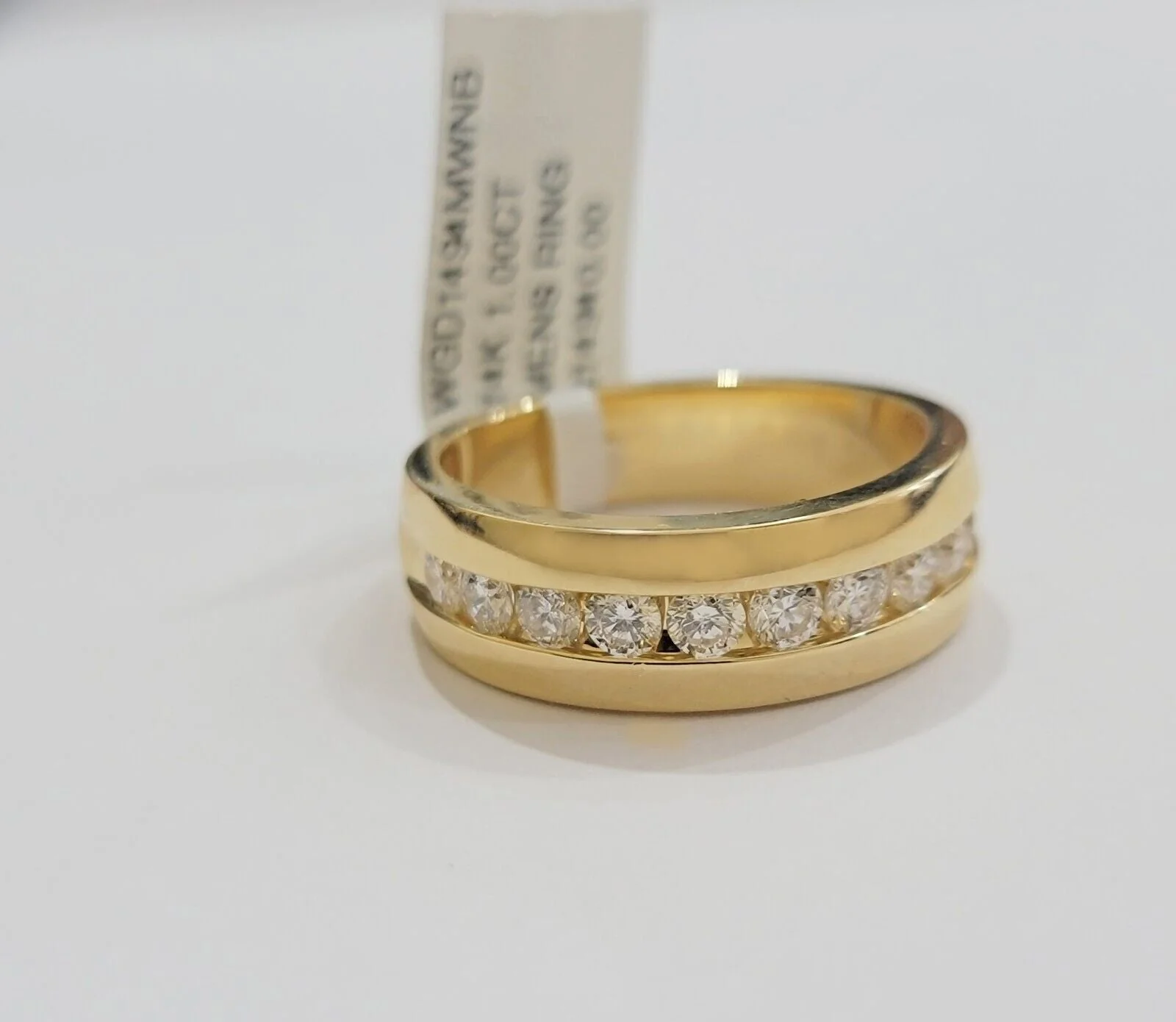 Solid 14k Gold 1CT Diamond Mens Band Wedding Engagement Ring REAL 14kt Yellow Gd - Image 2