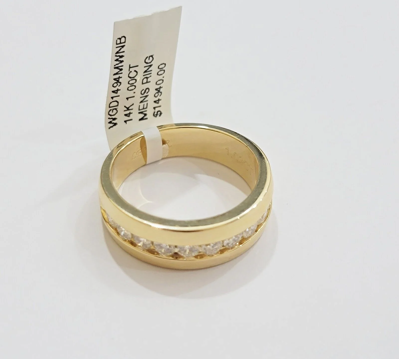 Solid 14k Gold 1CT Diamond Mens Band Wedding Engagement Ring REAL 14kt Yellow Gd - Image 7