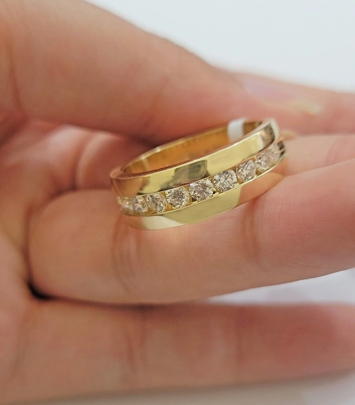Solid 14k Gold 1CT Diamond Mens Band Wedding Engagement Ring Sizes 6,7,8,9,10,11 & 12 - Image 3