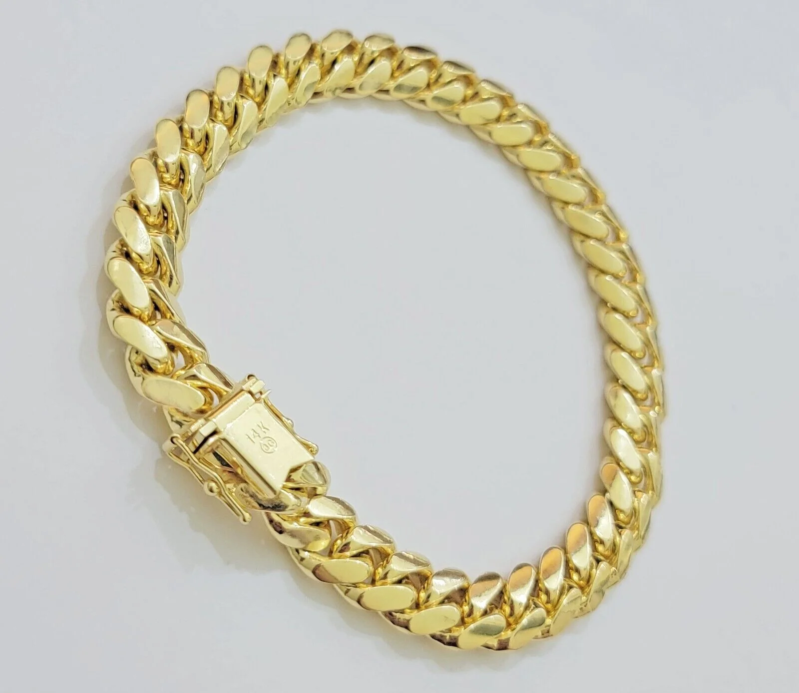 Solid 14k Gold Bracelet 9mm Miami Cuban Link 8 inch Mens Real 14kt Yellow Gold - Image 2