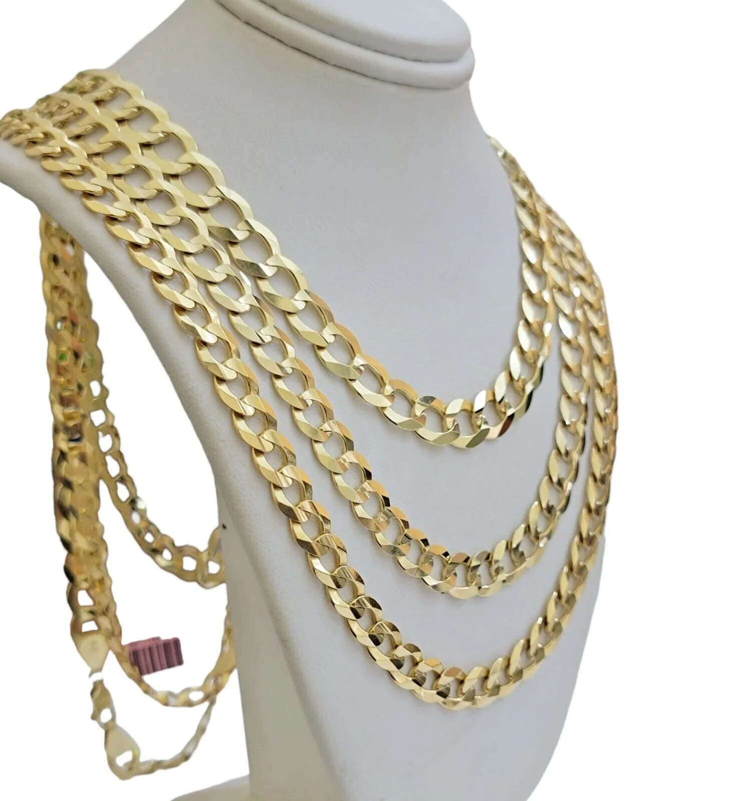 SOLID 14k Gold Necklace Cuban Curb Link Chain 9mm 10mm 11mm 18-30 Inch REAL 14kt - Image 4