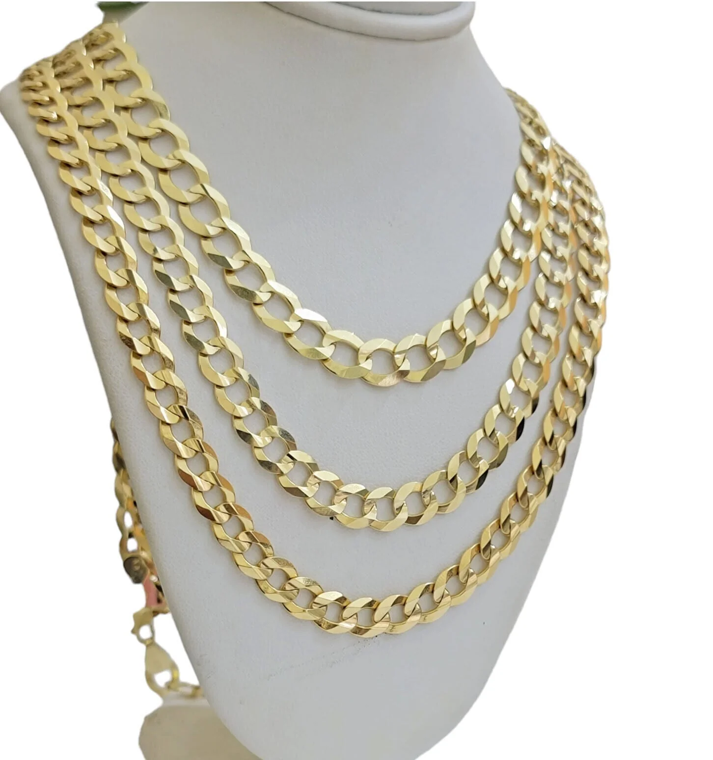 SOLID 14k Gold Necklace Cuban Curb Link Chain 9mm 10mm 11mm 18-30 Inch REAL 14kt - Image 8