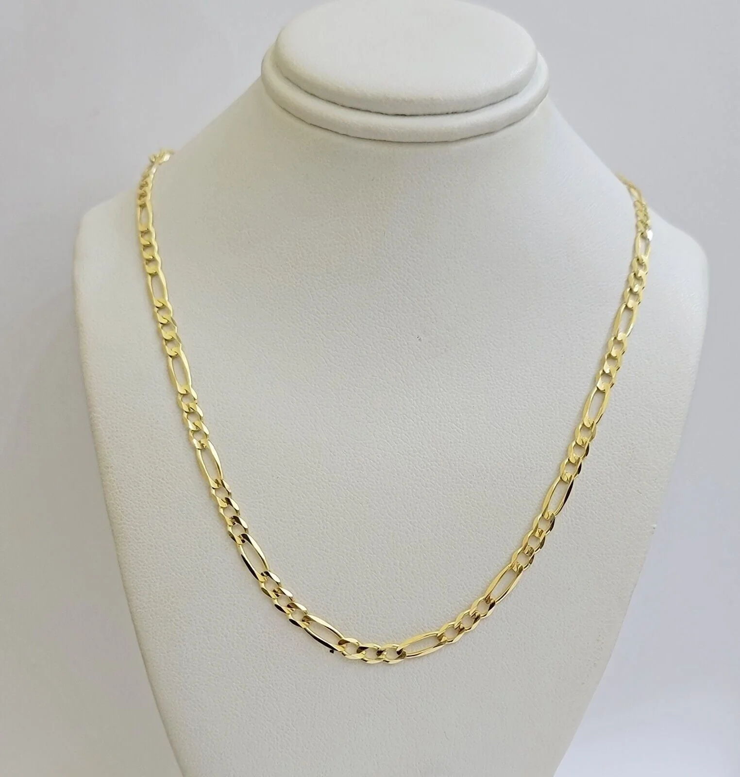 Solid 14k Yellow Gold Figaro chain Necklace 24 Inch 3.5mm Men's STRONG REAL 14kt - Image 6