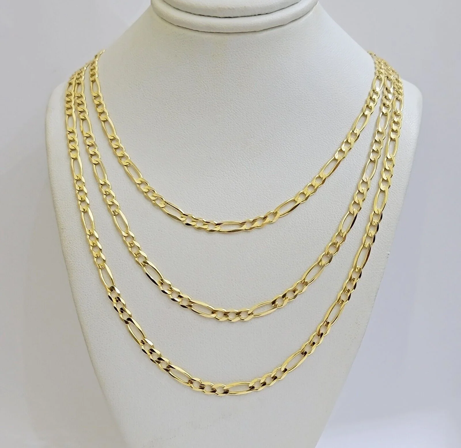 Solid 14k Yellow Gold Figaro chain Necklace 24 Inch 3.5mm Men's STRONG REAL 14kt - Image 9