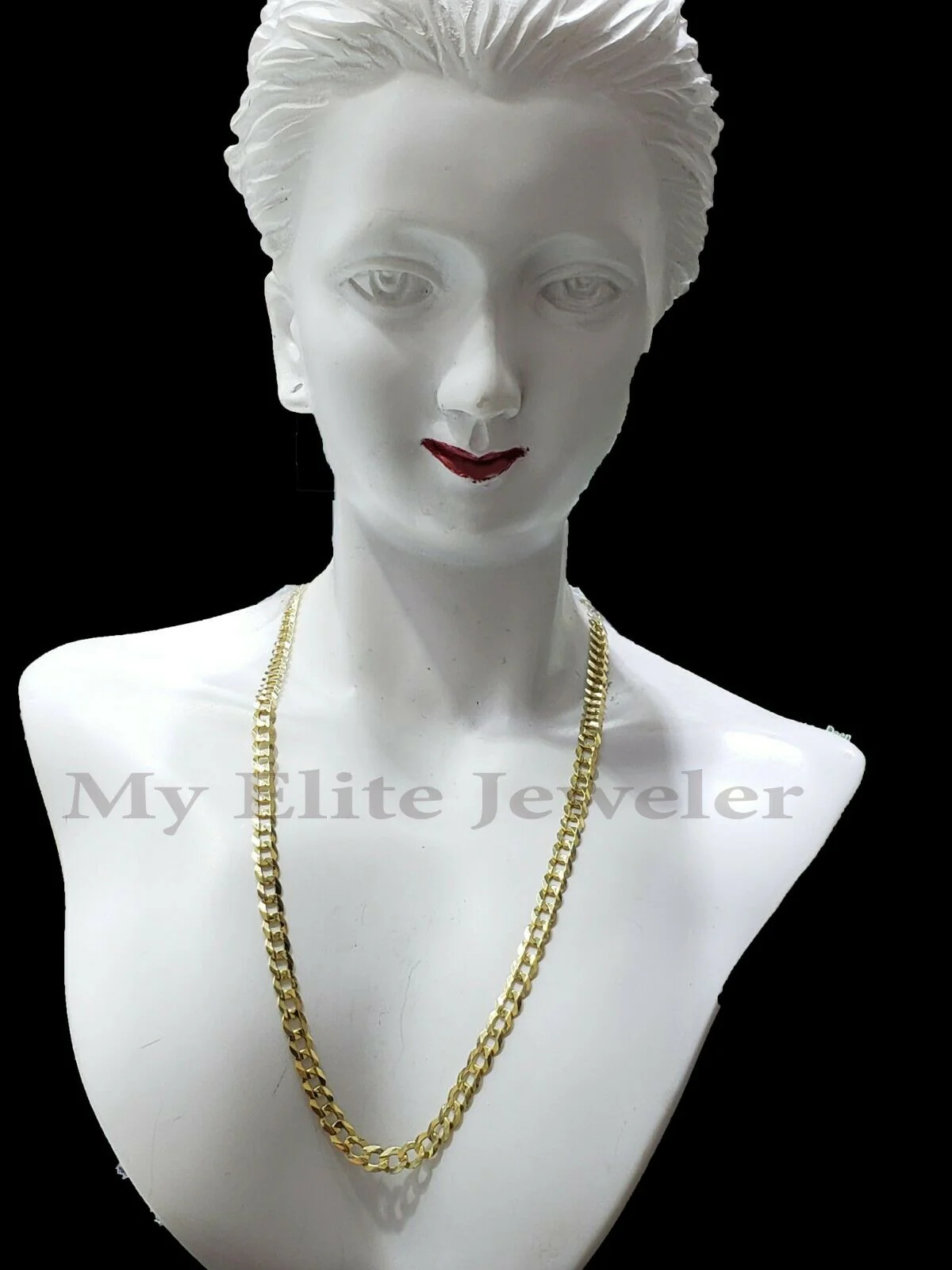 SOLID 14k Yellow Gold Ladies Chain Necklace 22 Inch Cuban Curb Link 3 MM Women - Image 3