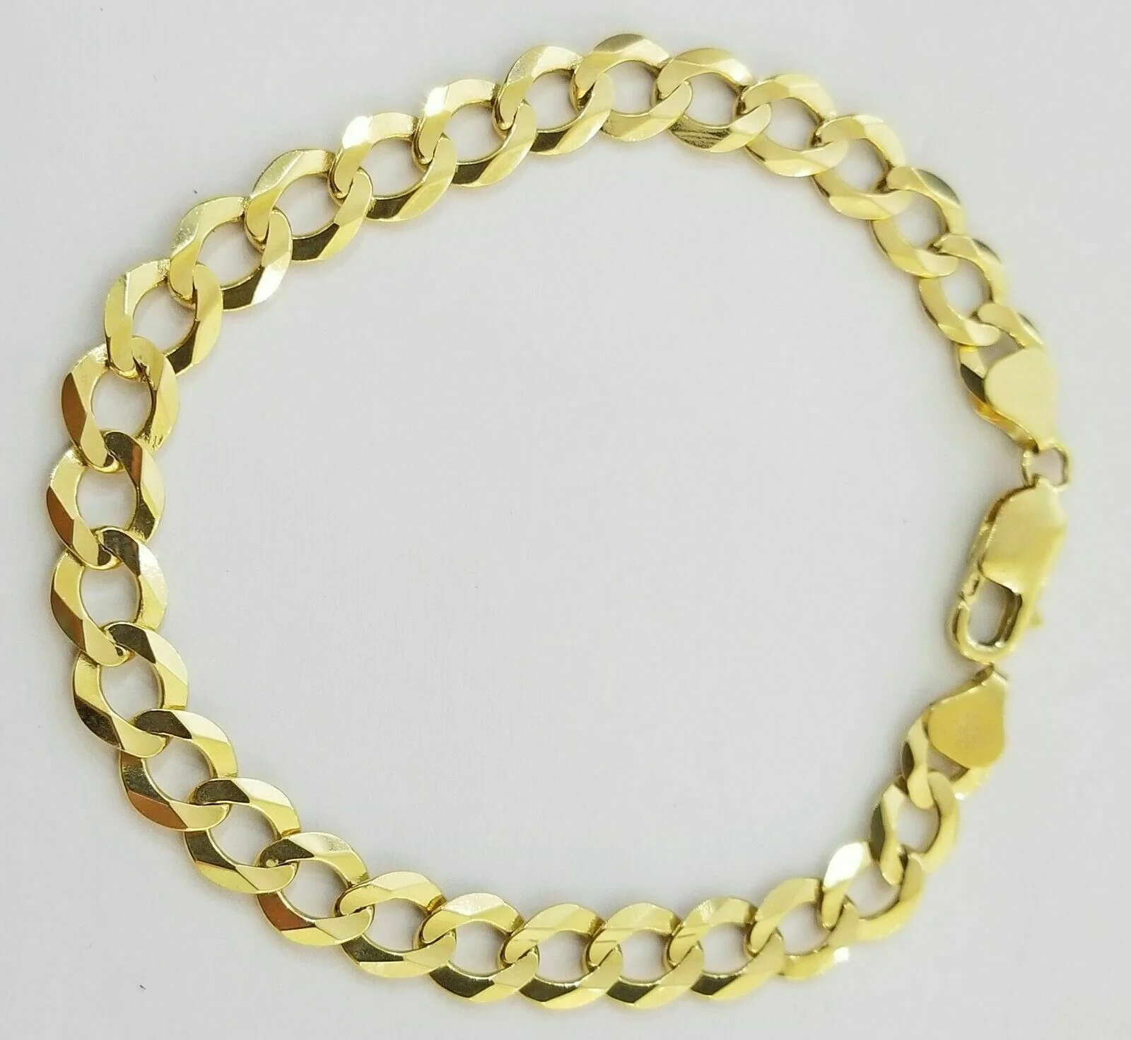 Solid 14K Yellow Gold Necklace Bracelet 3mm-10mm Curb Chain Cuban Link 7"- 30" - Image 13