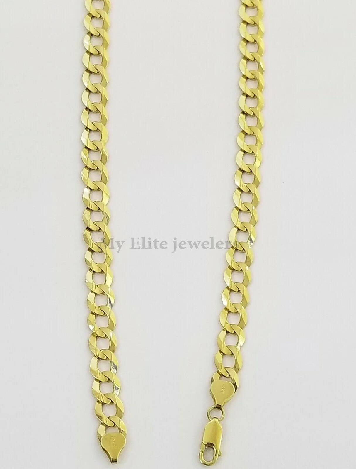 Solid 14K Yellow Gold Necklace Bracelet 3mm-10mm Curb Chain Cuban Link 7"- 30" - Image 6