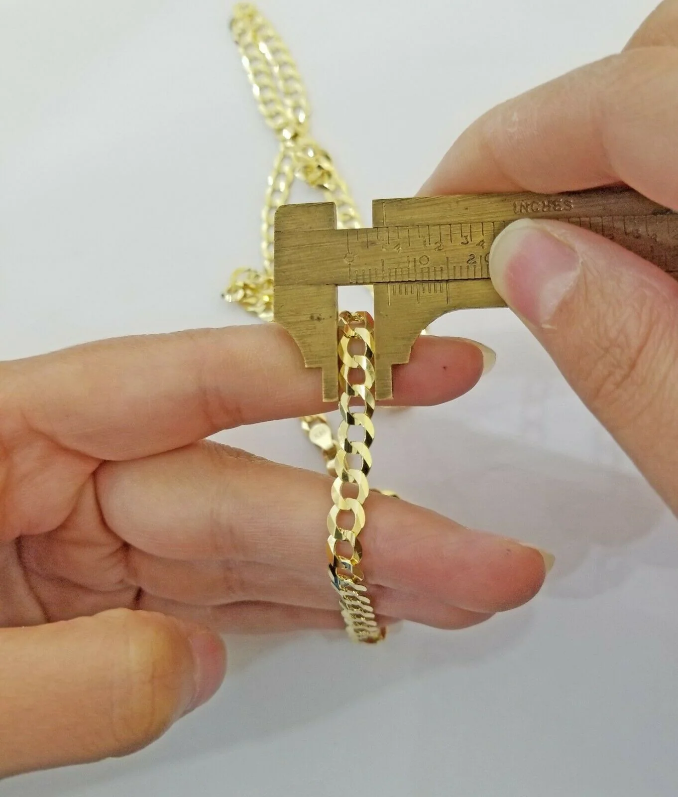 Solid 14K Yellow Gold Necklace Bracelet 3mm-10mm Curb Chain Cuban Link 7"- 30" - Image 8