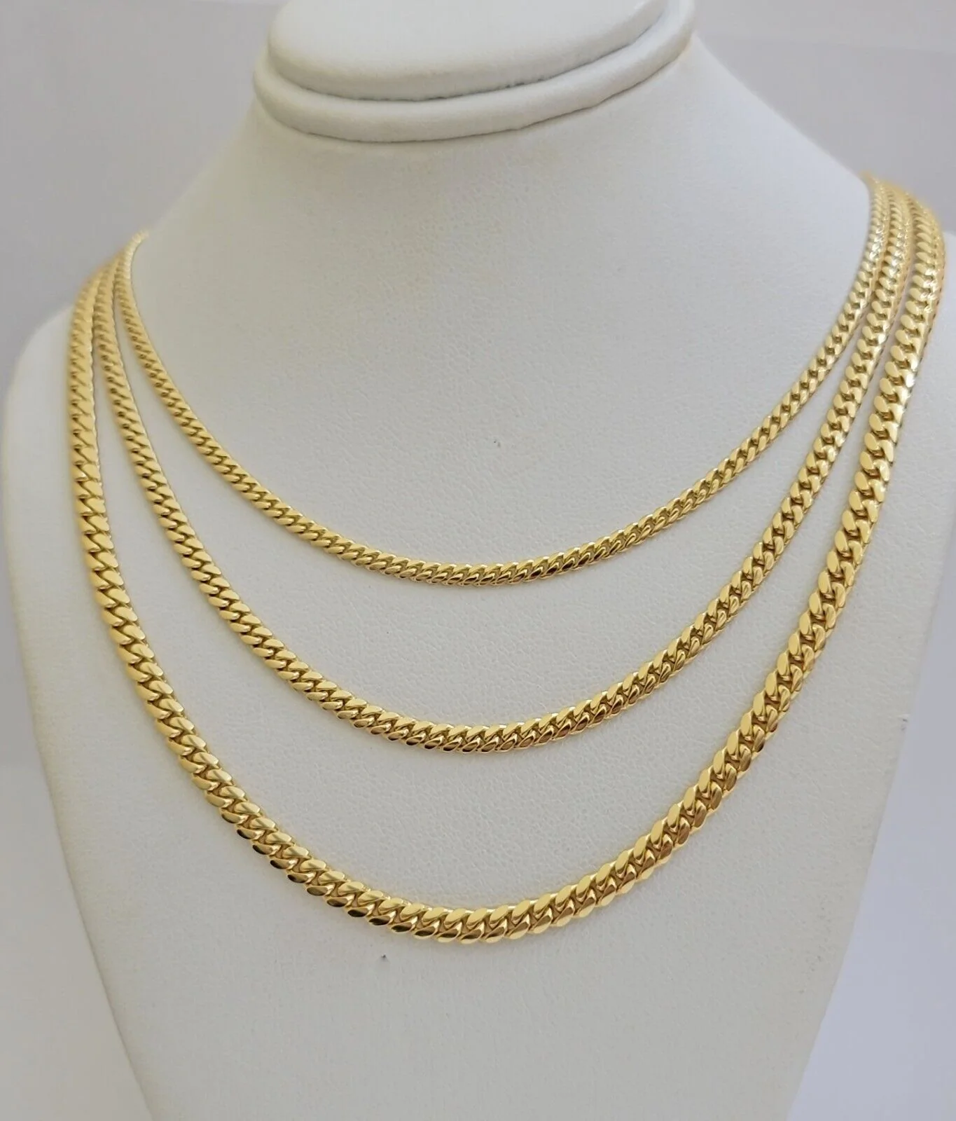 Solid 18k Gold Chain Necklace Miami Cuban Link 2.5mm-4mm 18"-26 Inch Real 18kt - Image 13
