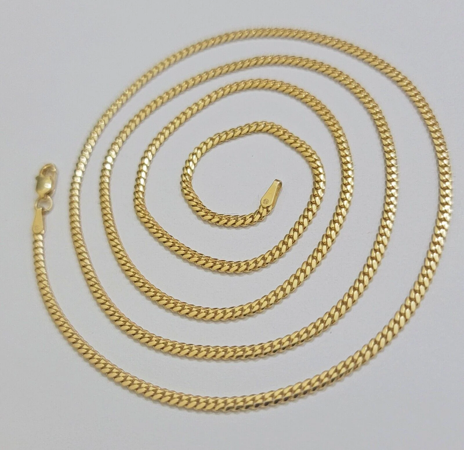 Solid 18k Gold Necklace Chain Miami Cuban Link 2mm 24 Inch Real 18kt Yellow Gold - Image 9