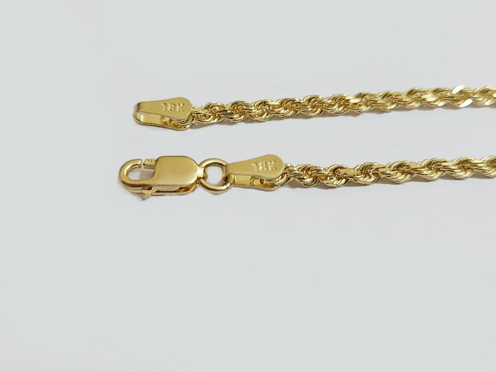Solid 18k Gold Rope Chain Necklace 2mm 20'' Inch Real Men Women, 18ktYellow Gold - Image 5